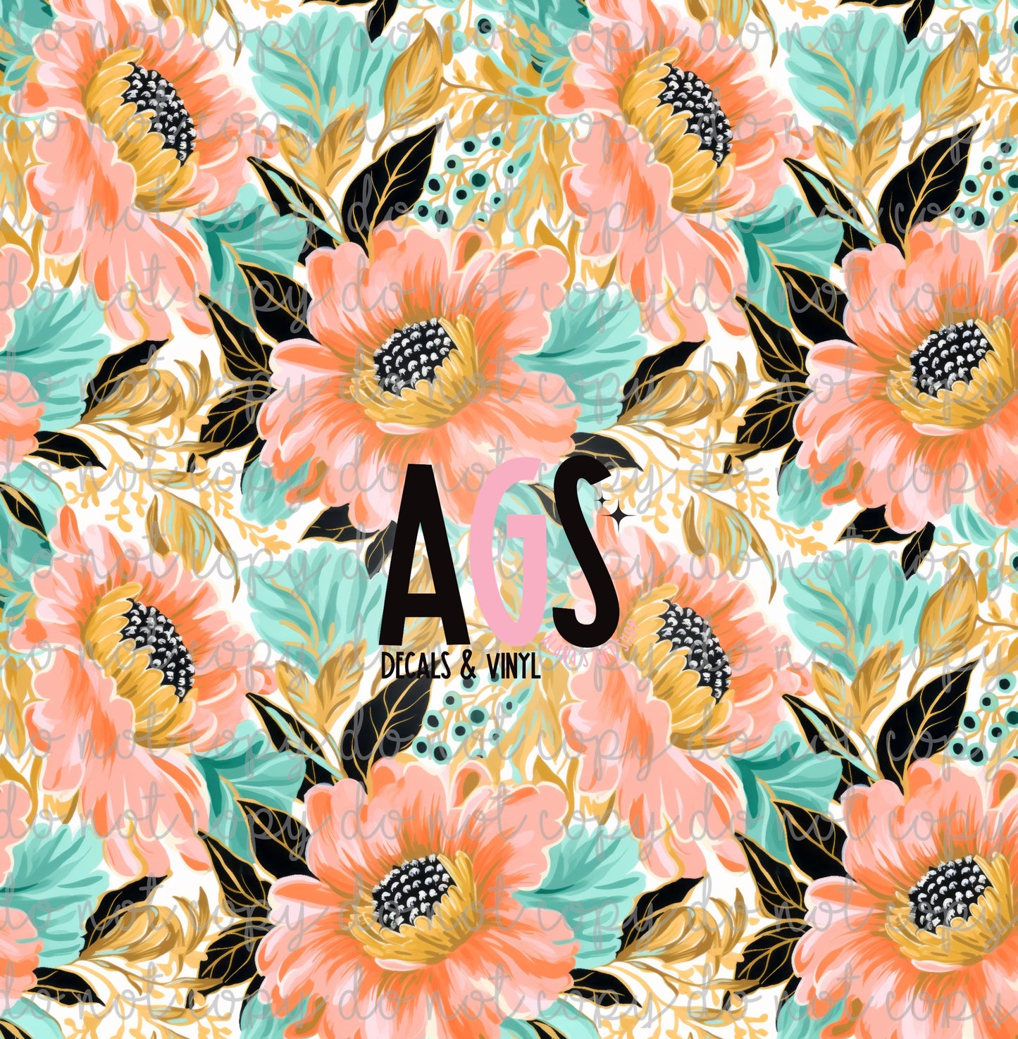 0929 Peachy Bunch Of Flowers