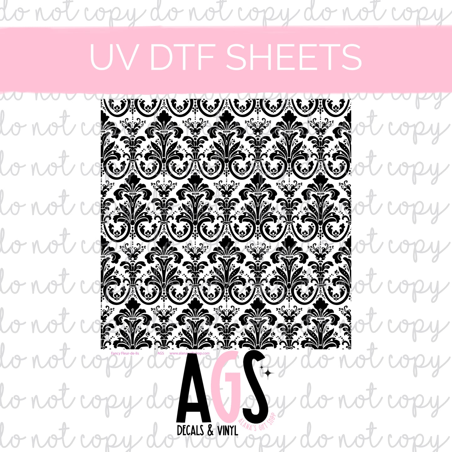 UV DTF SHEET 024 Fancy Fleur-De-Lis Tool