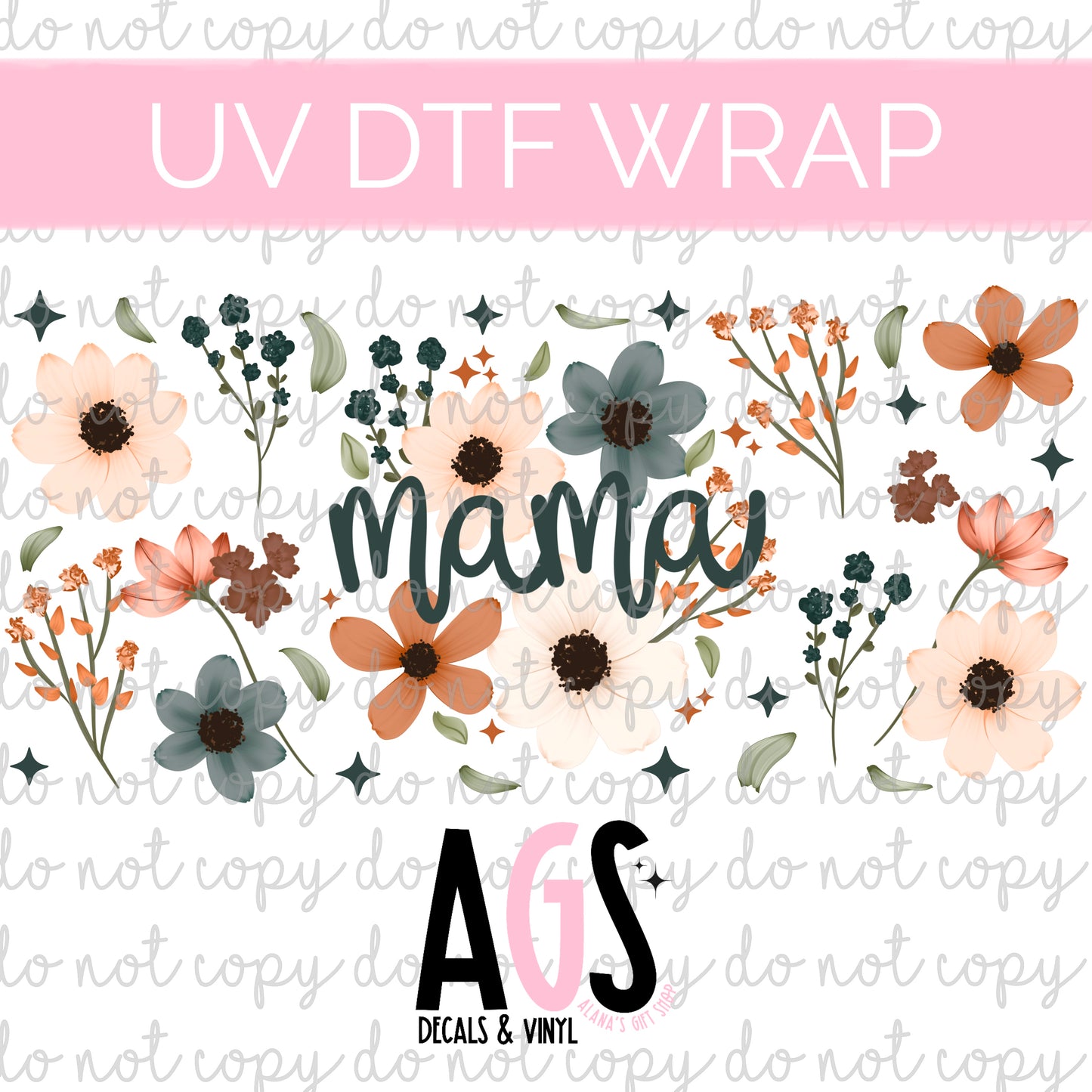 UV DTF WRAP 052 Mama Floral
