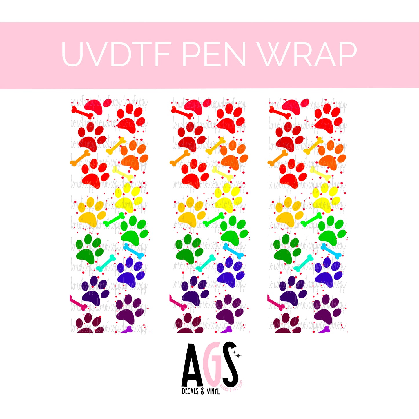 PEN WRAP 026 - Rainbow Paws