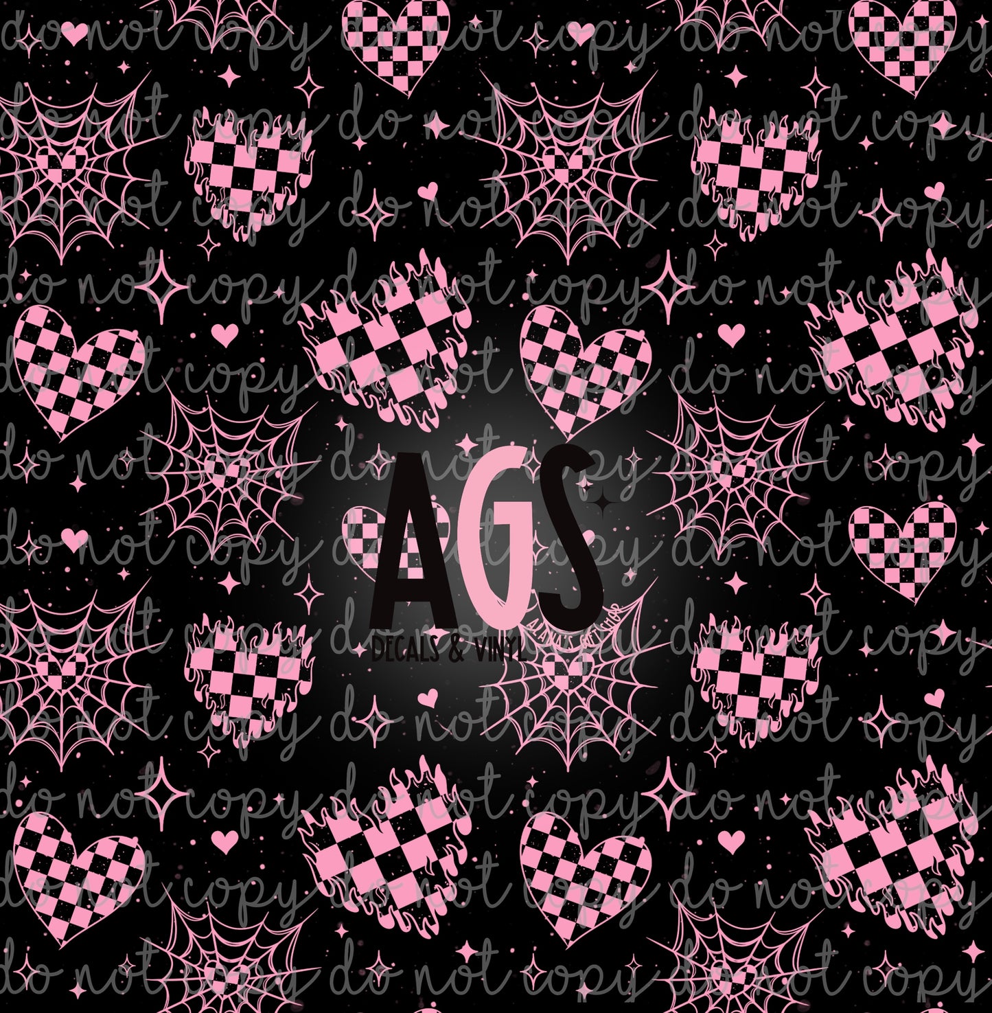1592 Pink Checker Hearts