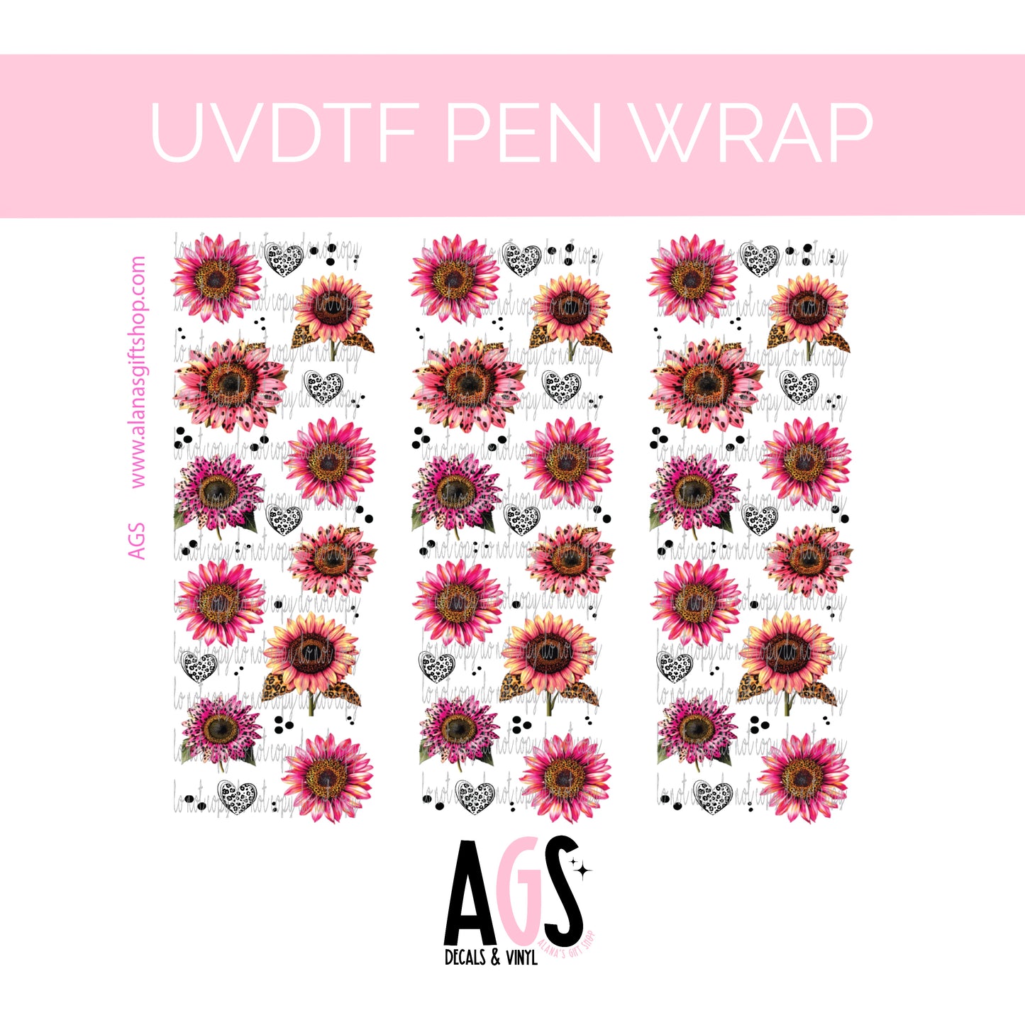 PEN WRAP 039 - Pink Leopard Sunflower