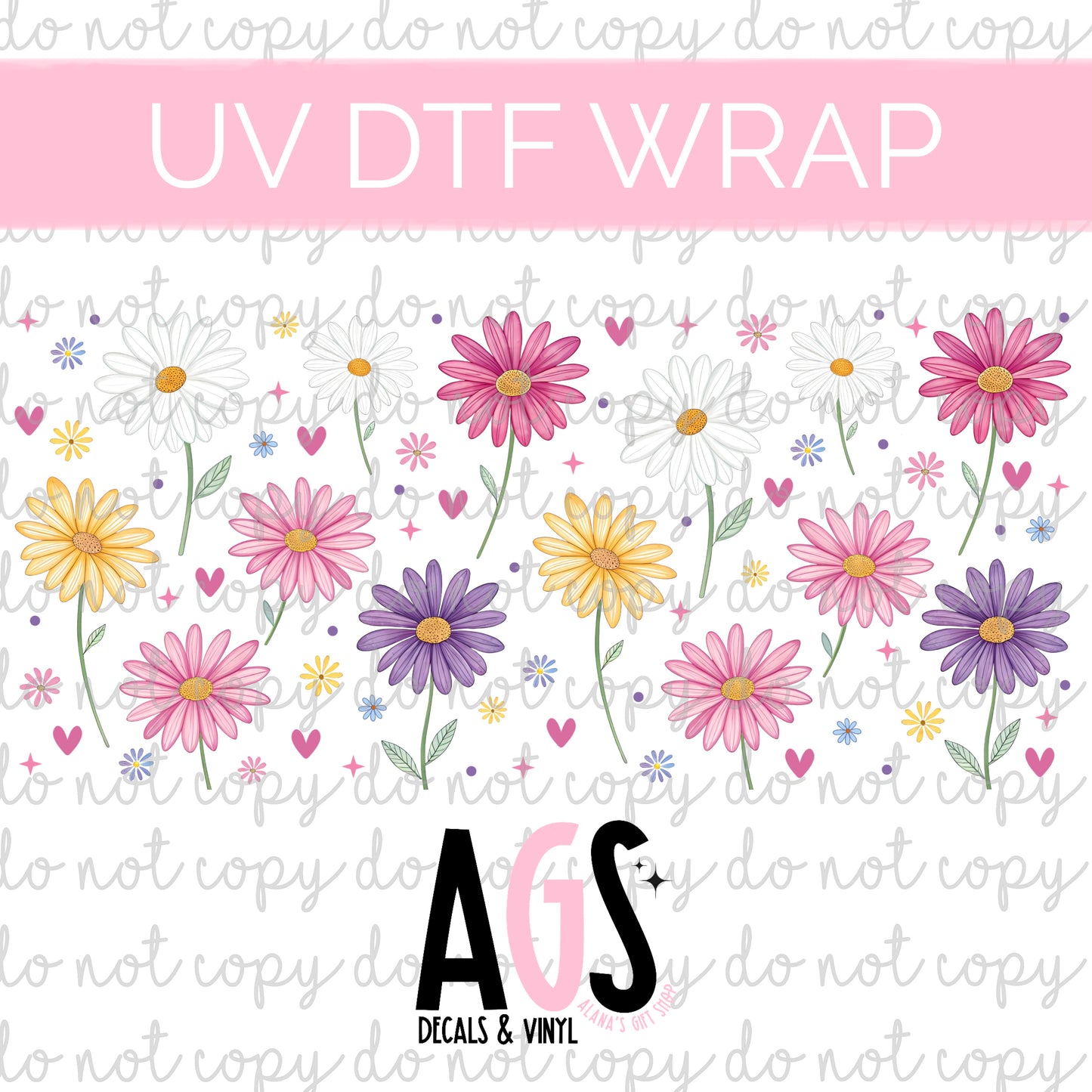 UV DTF WRAP 094 Daisy Flowers
