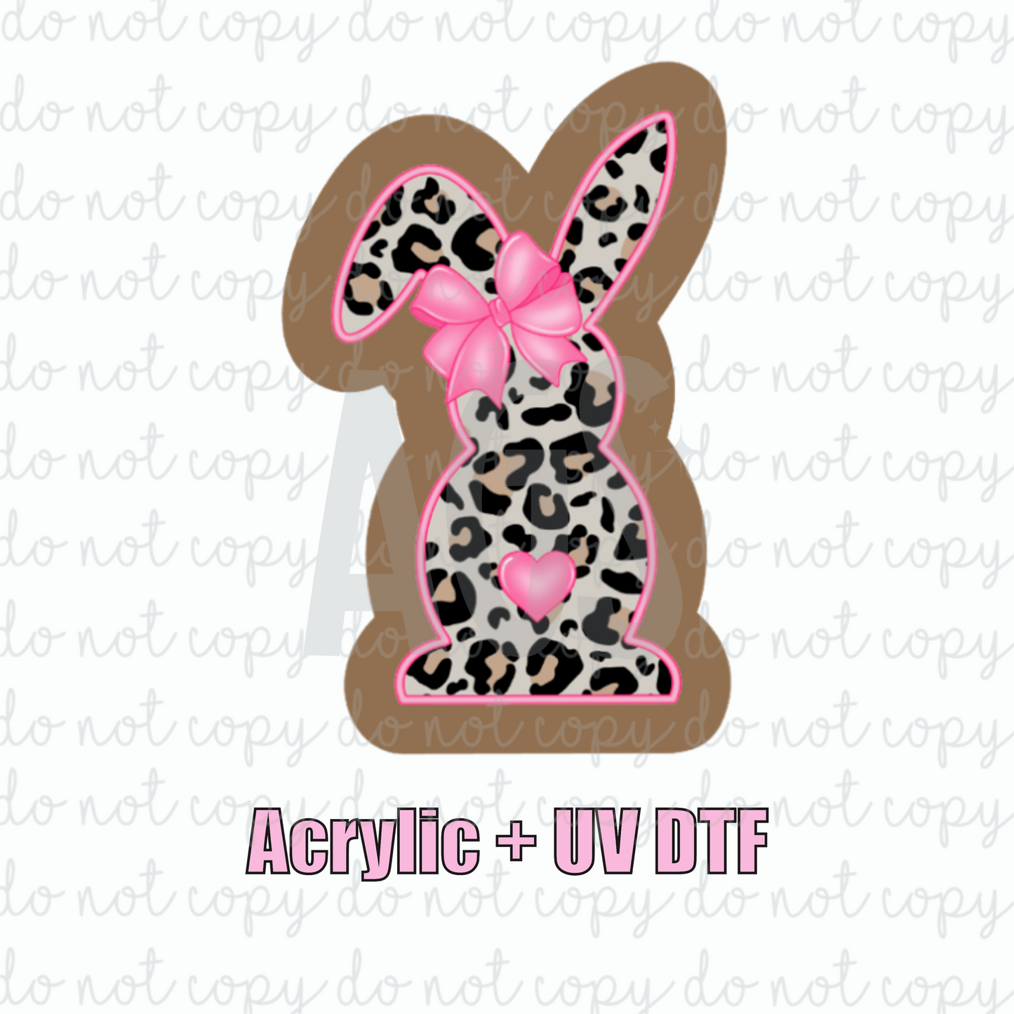 ACRYLIC + UVDTF 16 Bunny Outline Leopard
