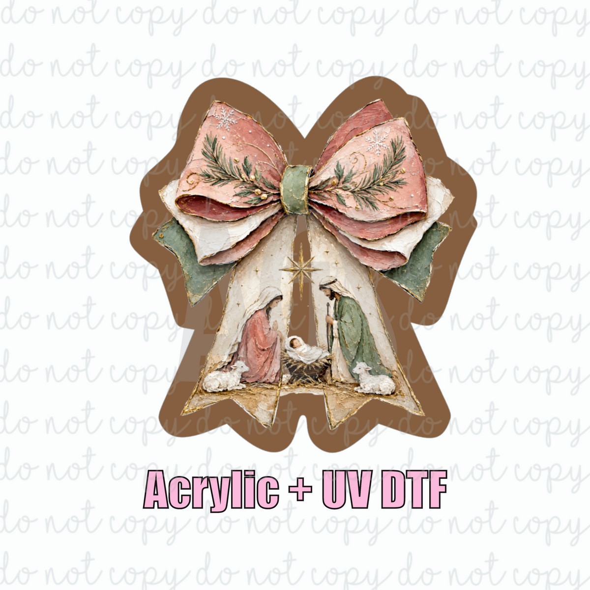 ACRYLIC + UVDTF B11 Nativity Bow