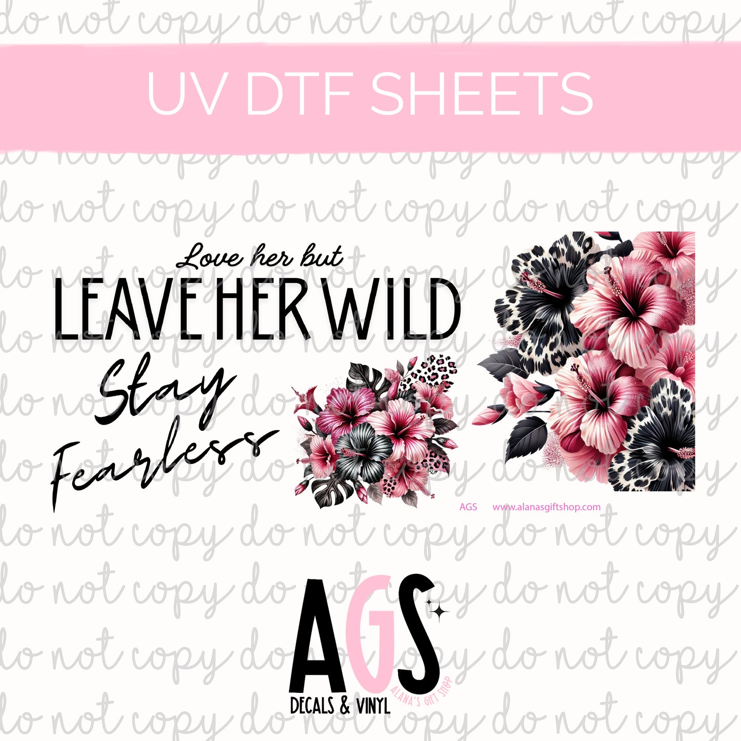 UV DTF SHEET 063 Leave Her Wild