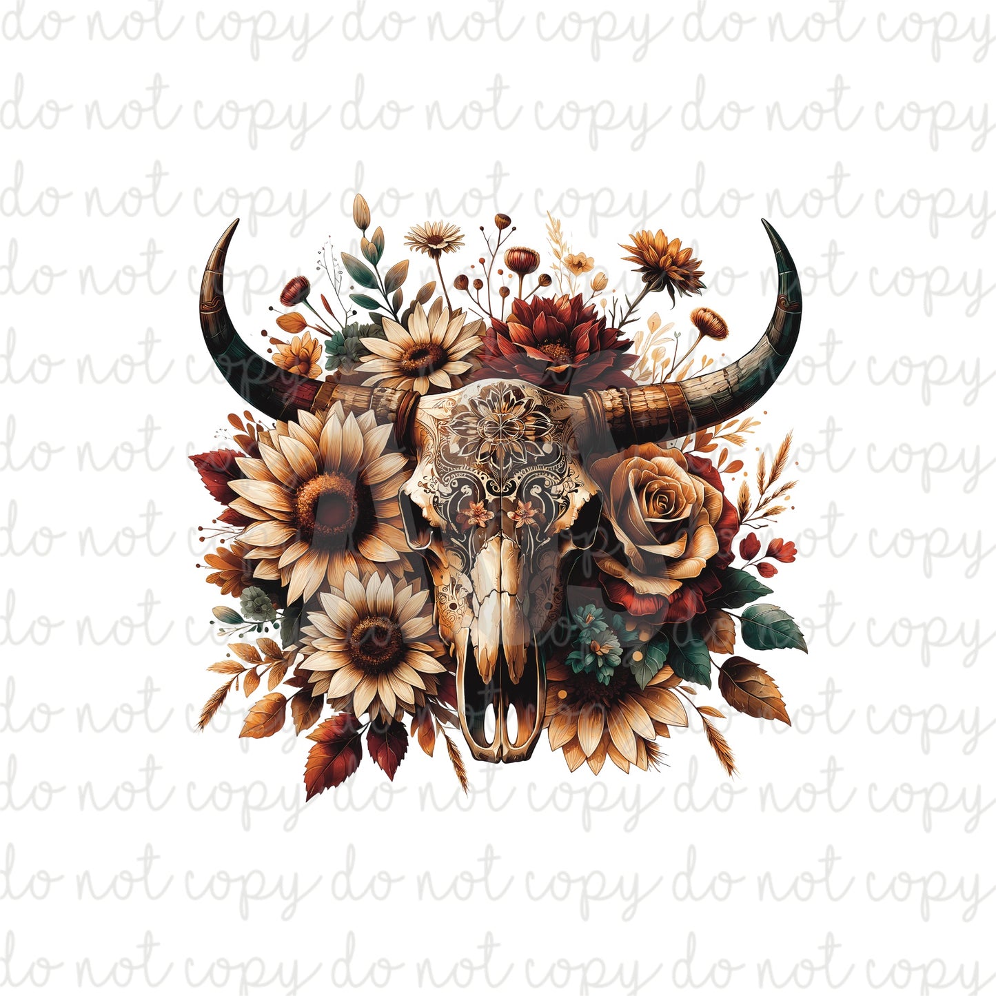 DECAL 142 Moody Sunflower Aztech Skull
