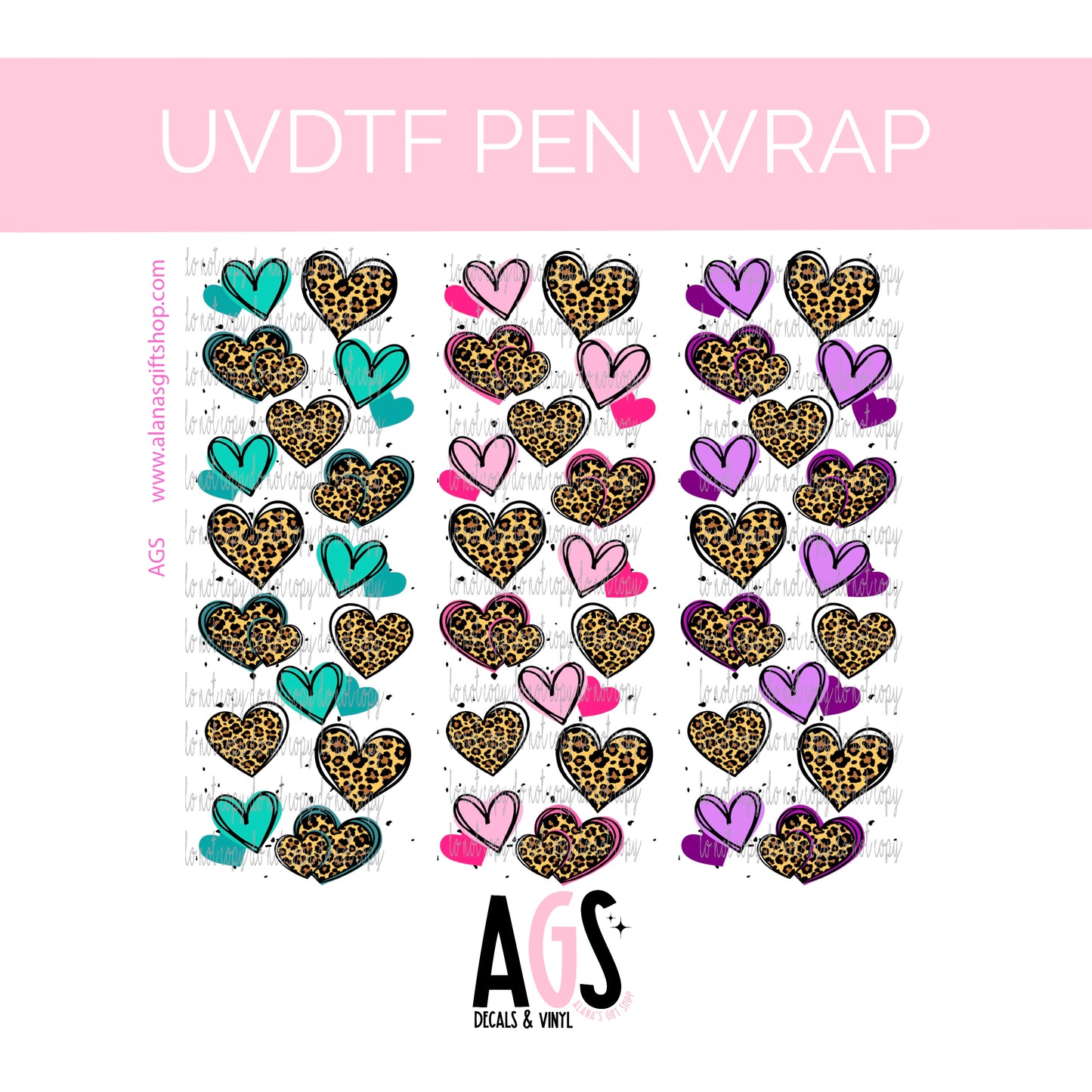 PEN WRAP 028 - Leopard Hearts