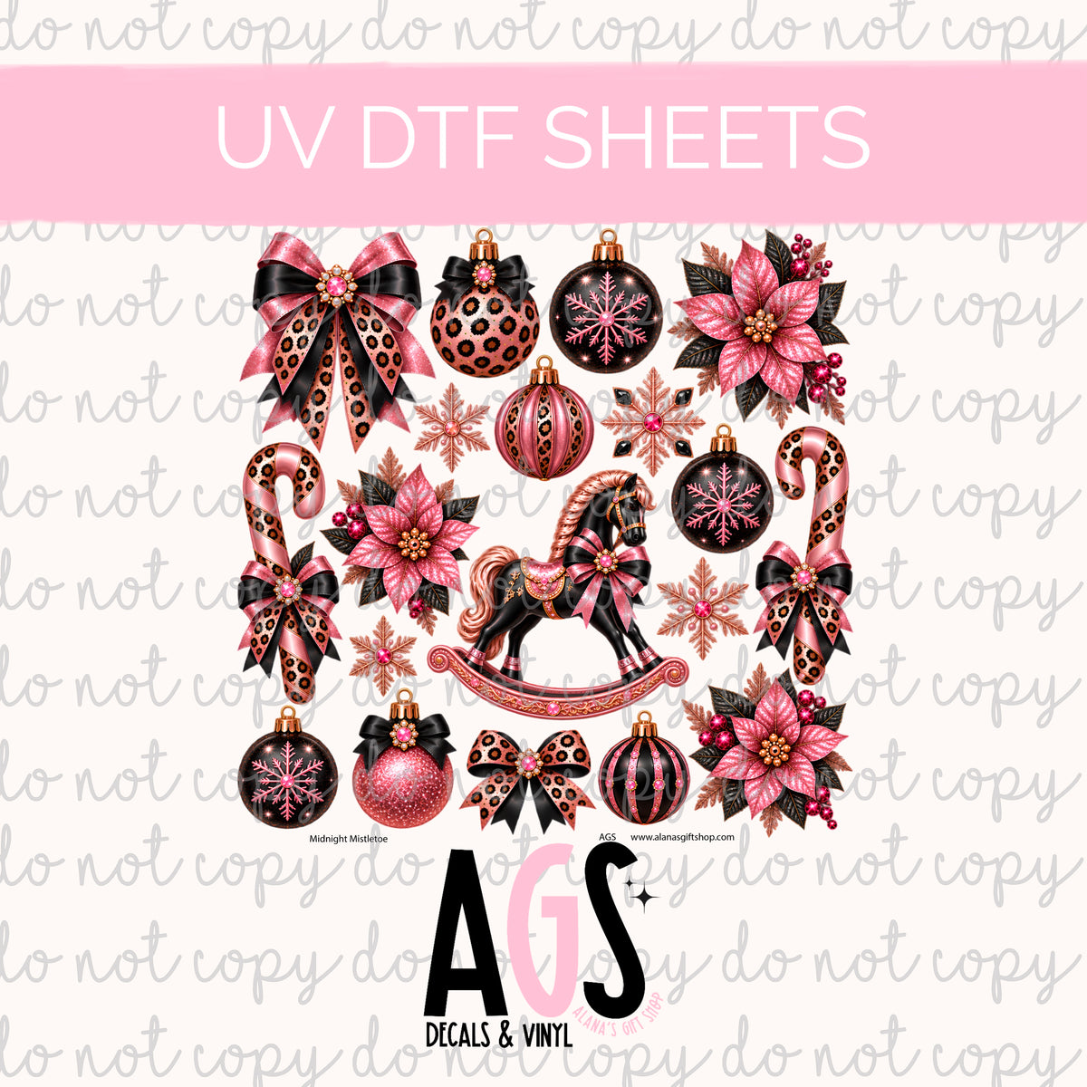 UV DTF SHEET 105 Midnight Mistletoe