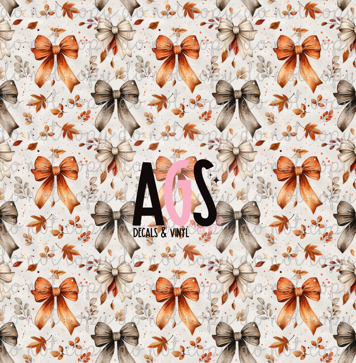 1875 Watercolor Autumn Bows - Geaux Glitter Curated