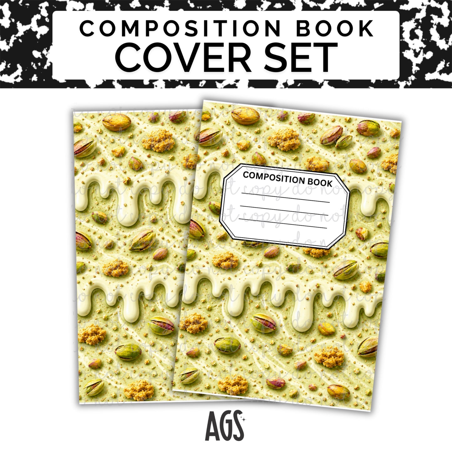 COMPOSITION NOTEBOOK COVER SET - 009 Pistachio Milkshake