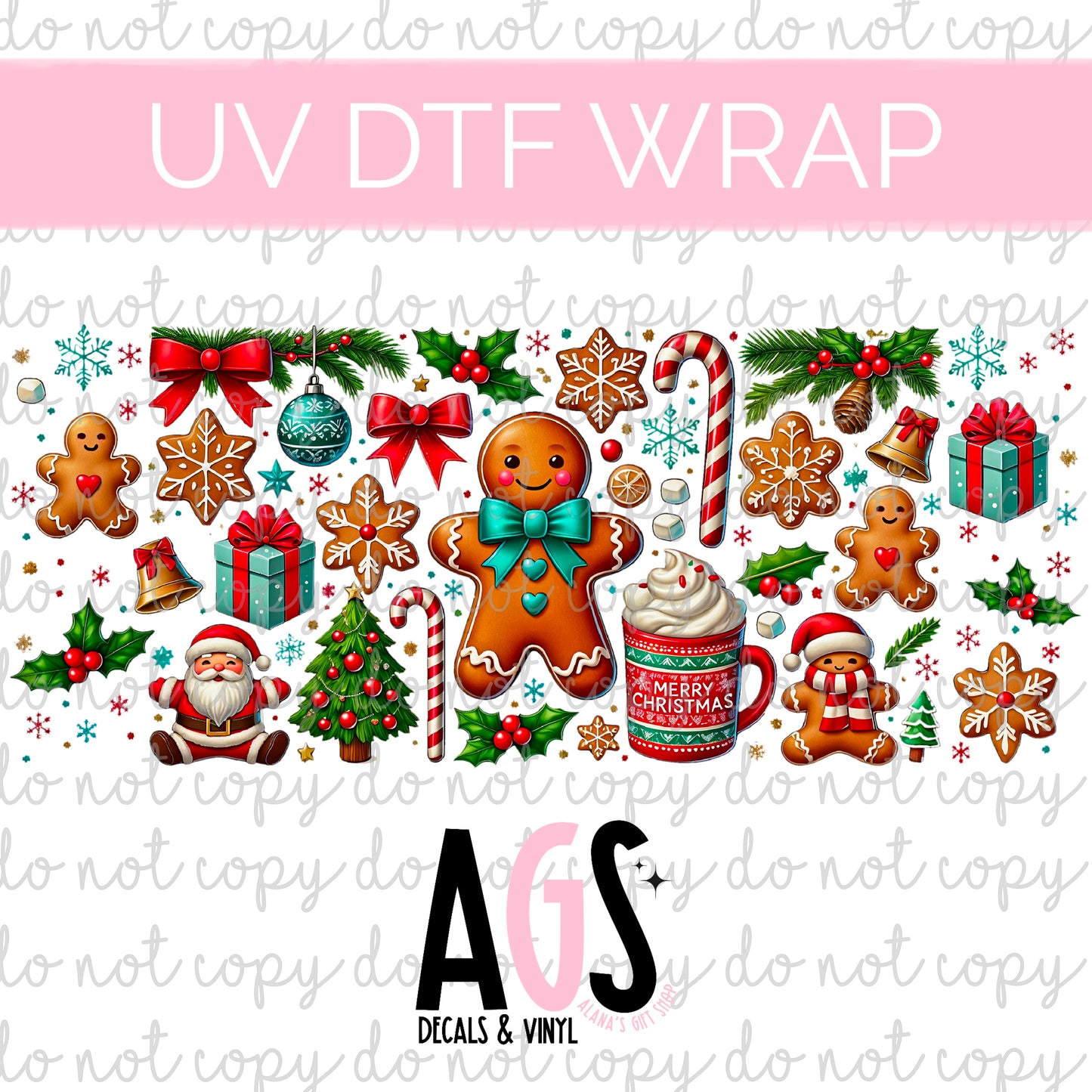 UV DTF WRAP 174 Gingerbread & Gifts