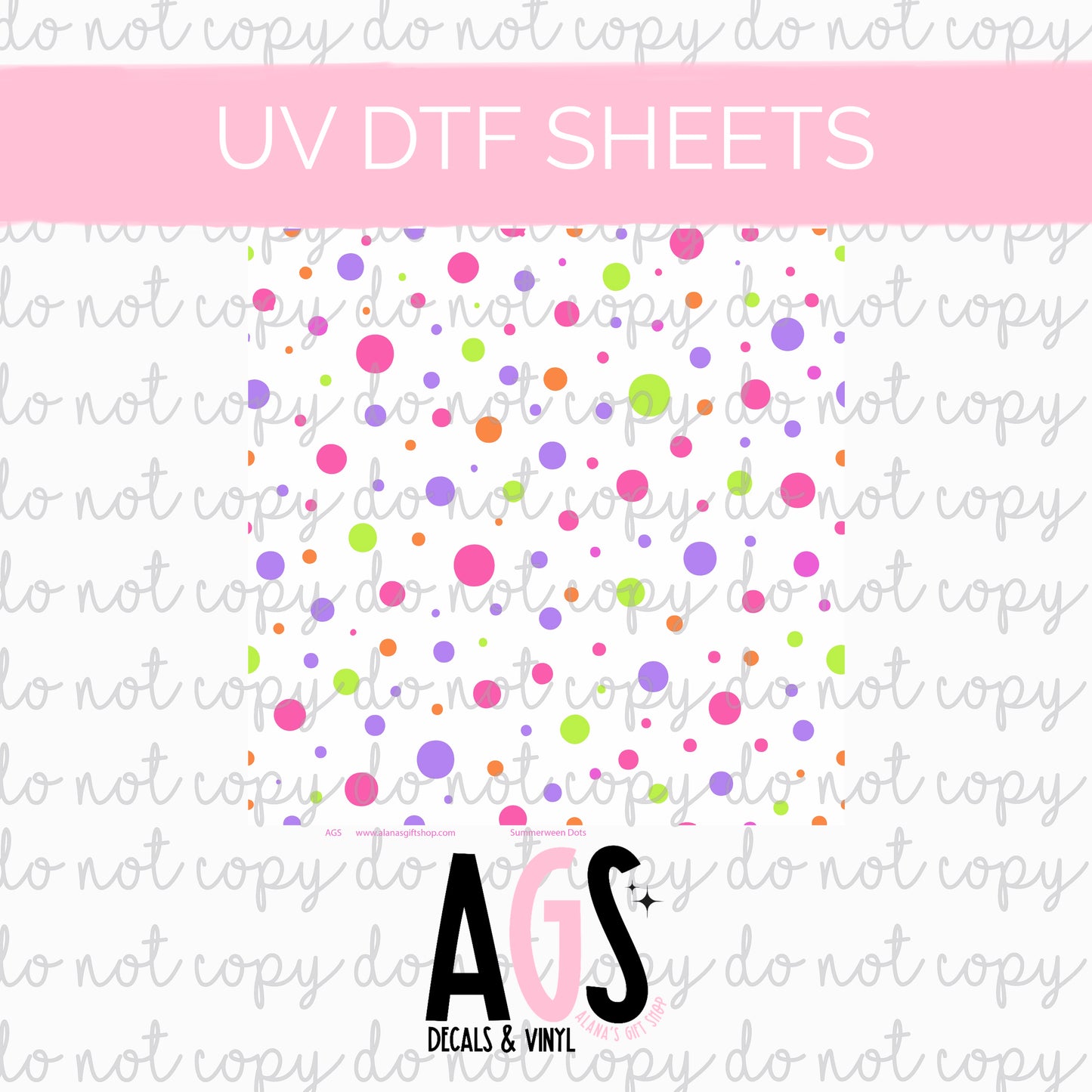 UV DTF SHEET 069 Summerween Dots