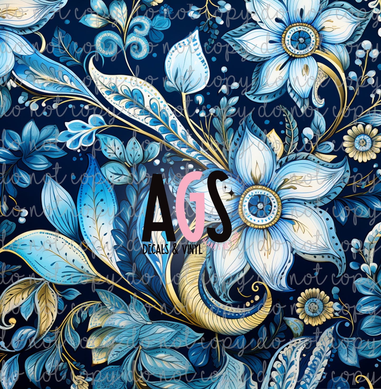 0951 Golden Blue Moon Flowers