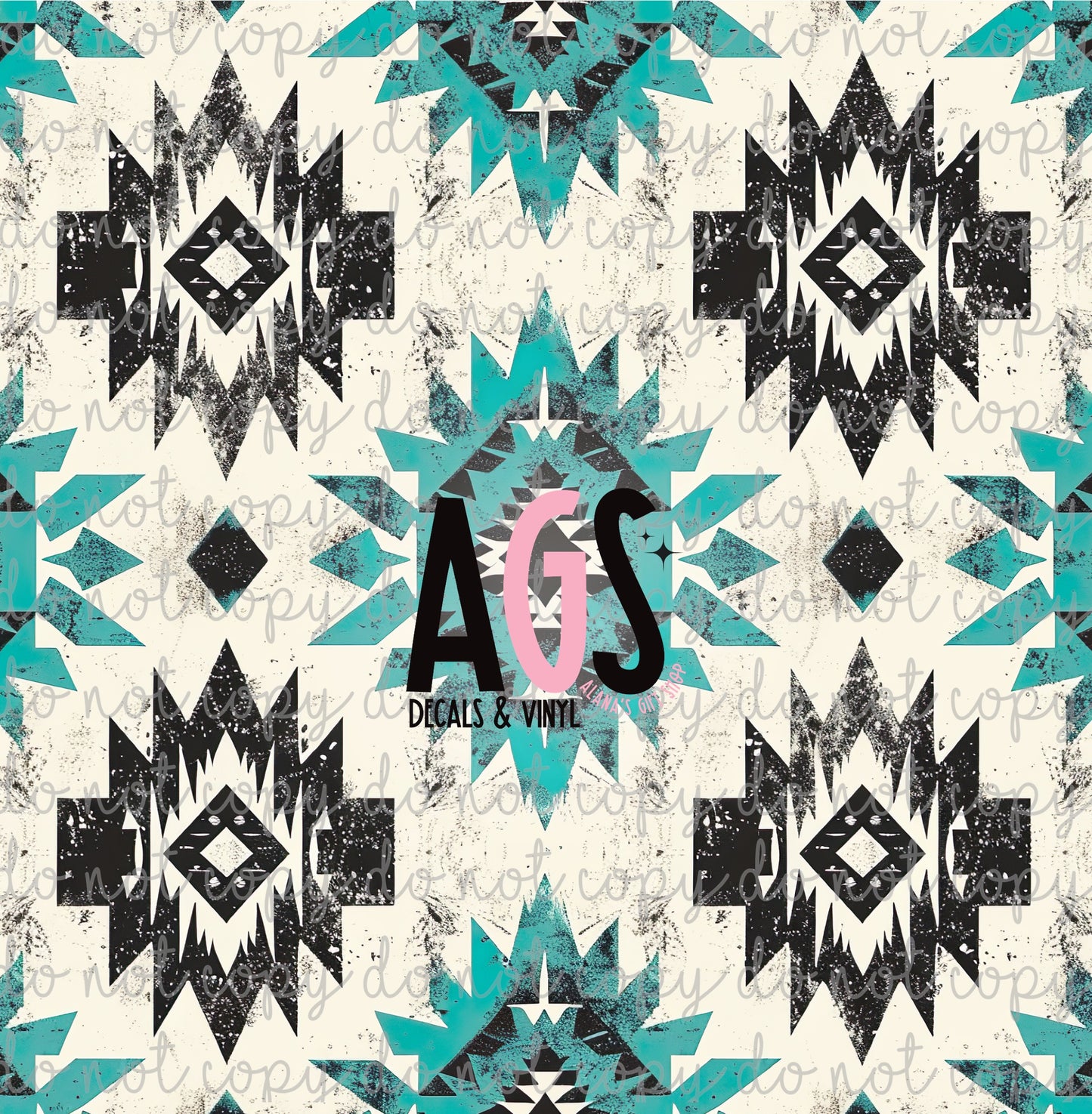 1204 Aztec Black & Turquoise