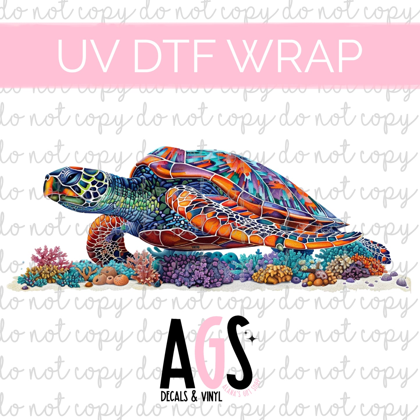 UV DTF WRAP 071 Turtle Swimming Feb Box