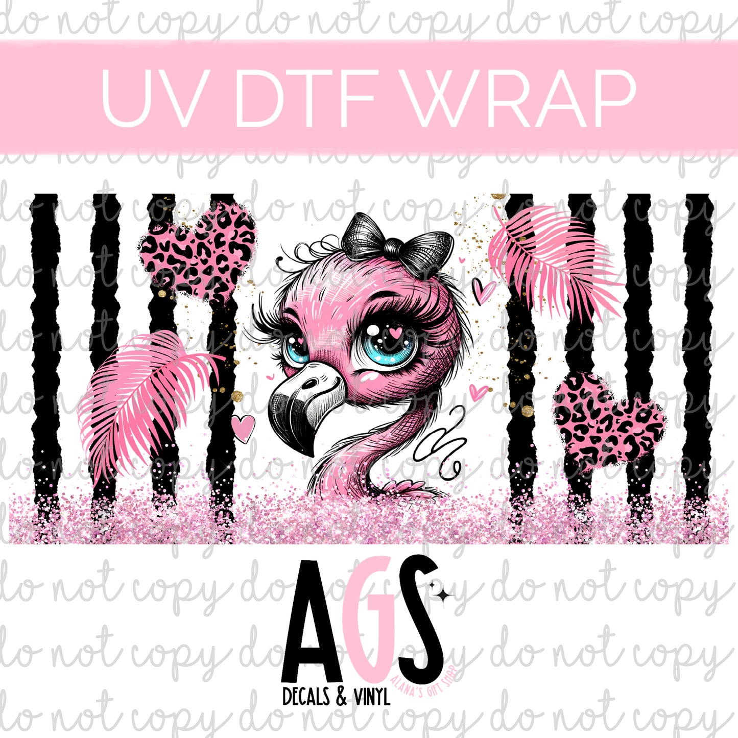 UV DTF WRAP 051 Pink Flamingo