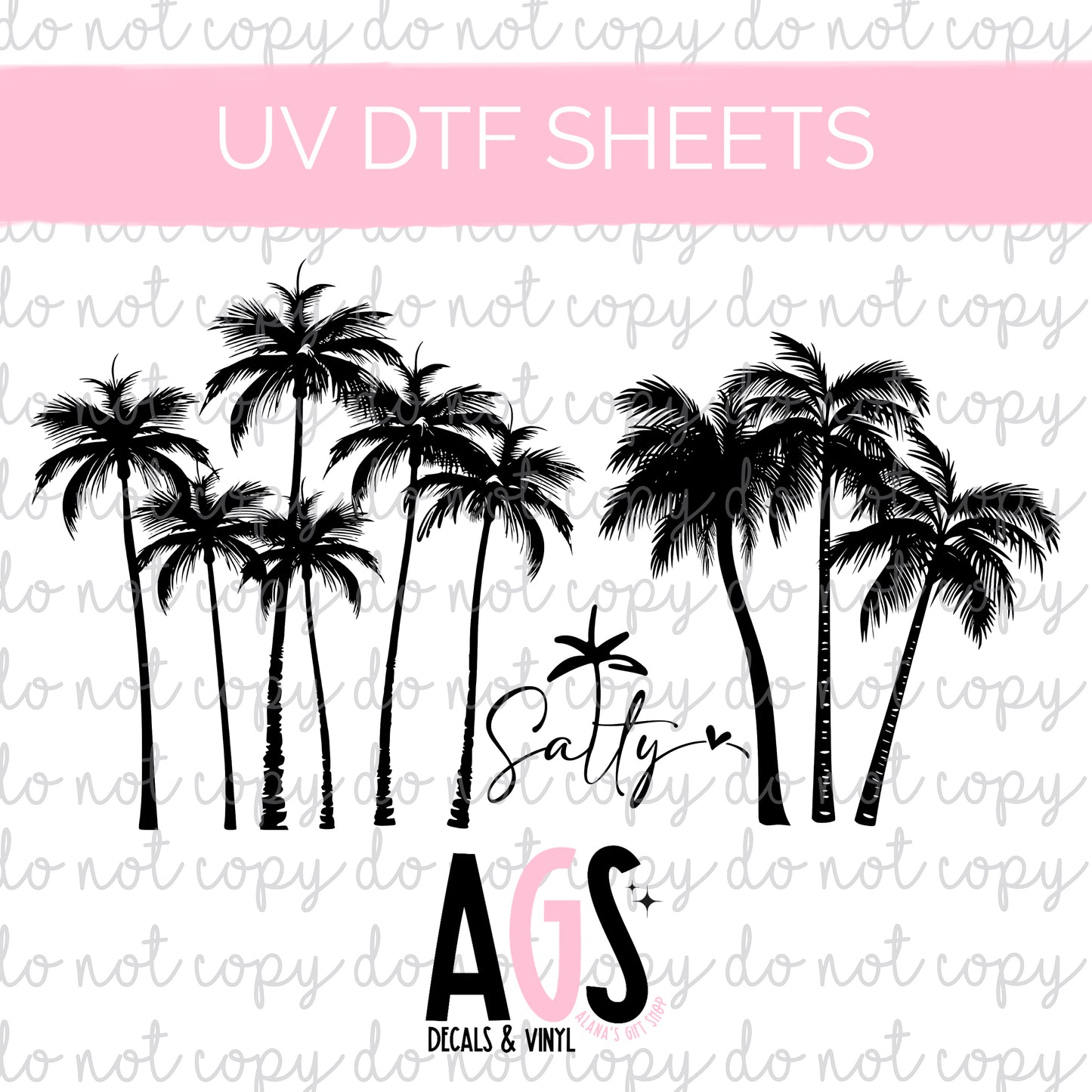 UV DTF SHEET 008 Salty Palm Trees
