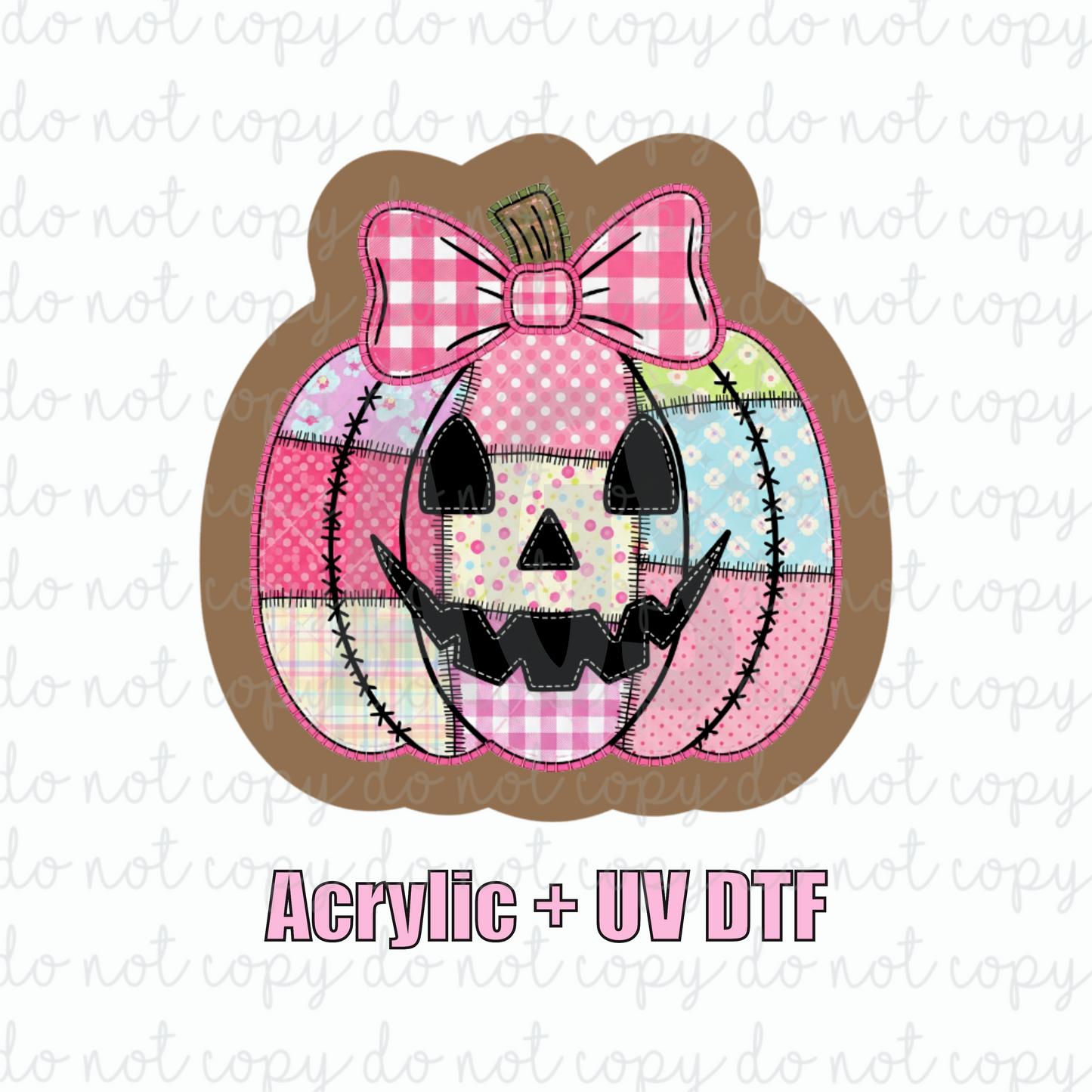 ACRYLIC + UVDTF 23 Pink Patch Pumpkin