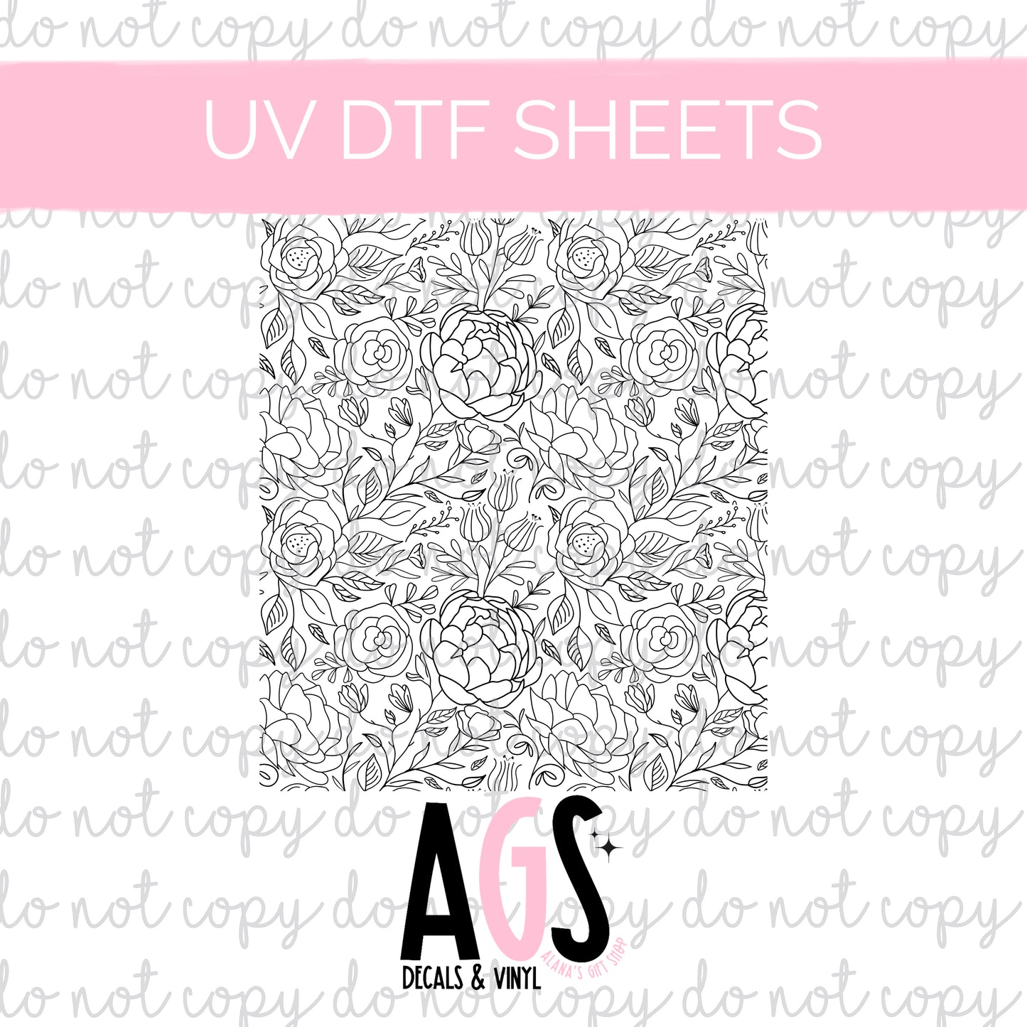 UV DTF SHEET 023 Peony Sheet
