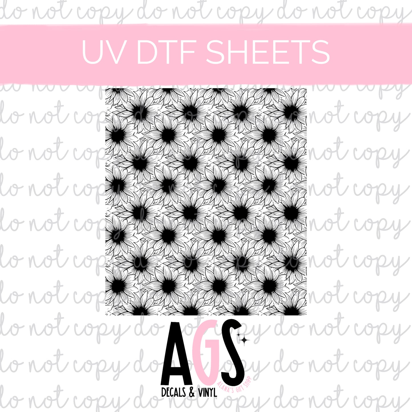UV DTF SHEET 022 Sunflowers Sheet
