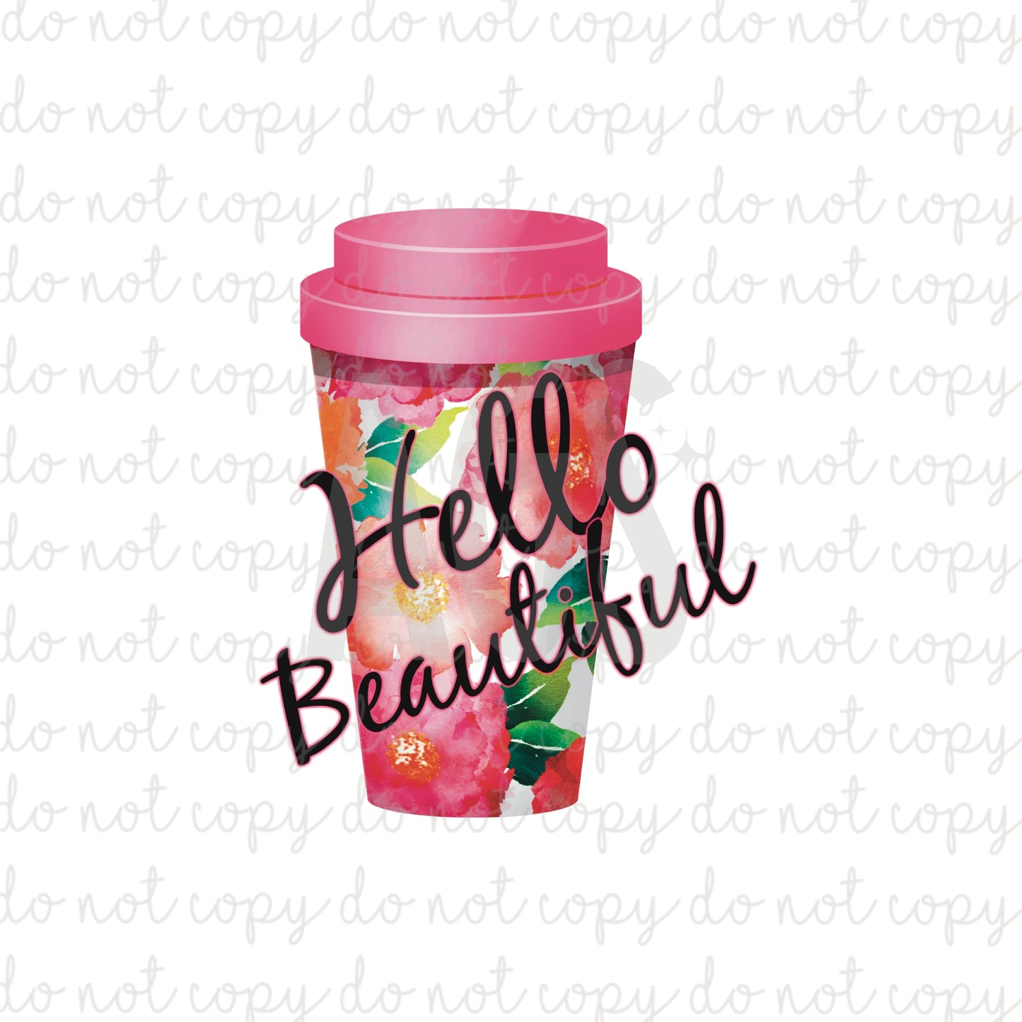 DECAL 117 Hello Beautiful Coffee