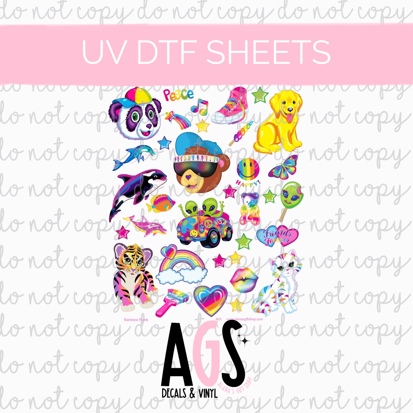 UV DTF SHEET 084 Rainbow Frank
