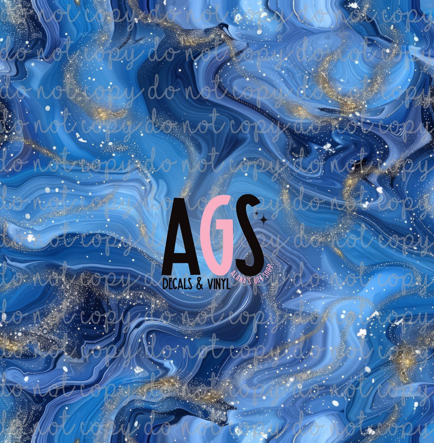 1813 Deep Blue Glitter Marble