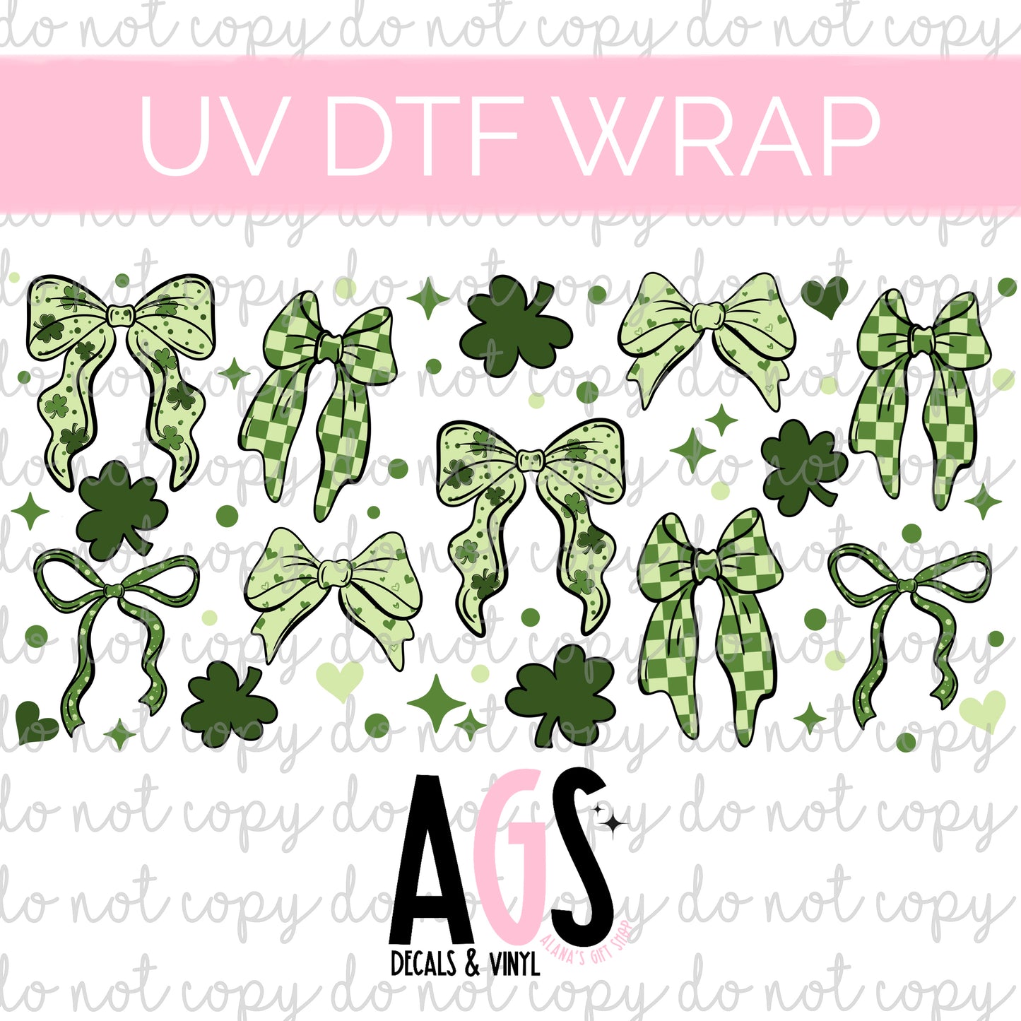 UV DTF WRAP 012 Lucky Bows