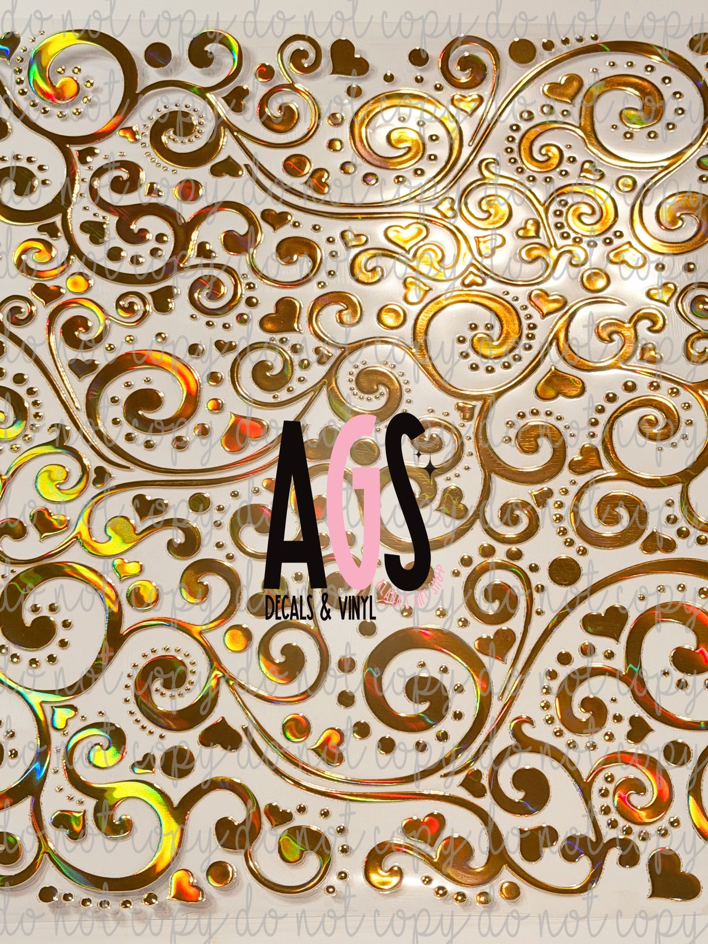 METALLIC UV DTF SHEET 034 Heart Tool - Laser Gold