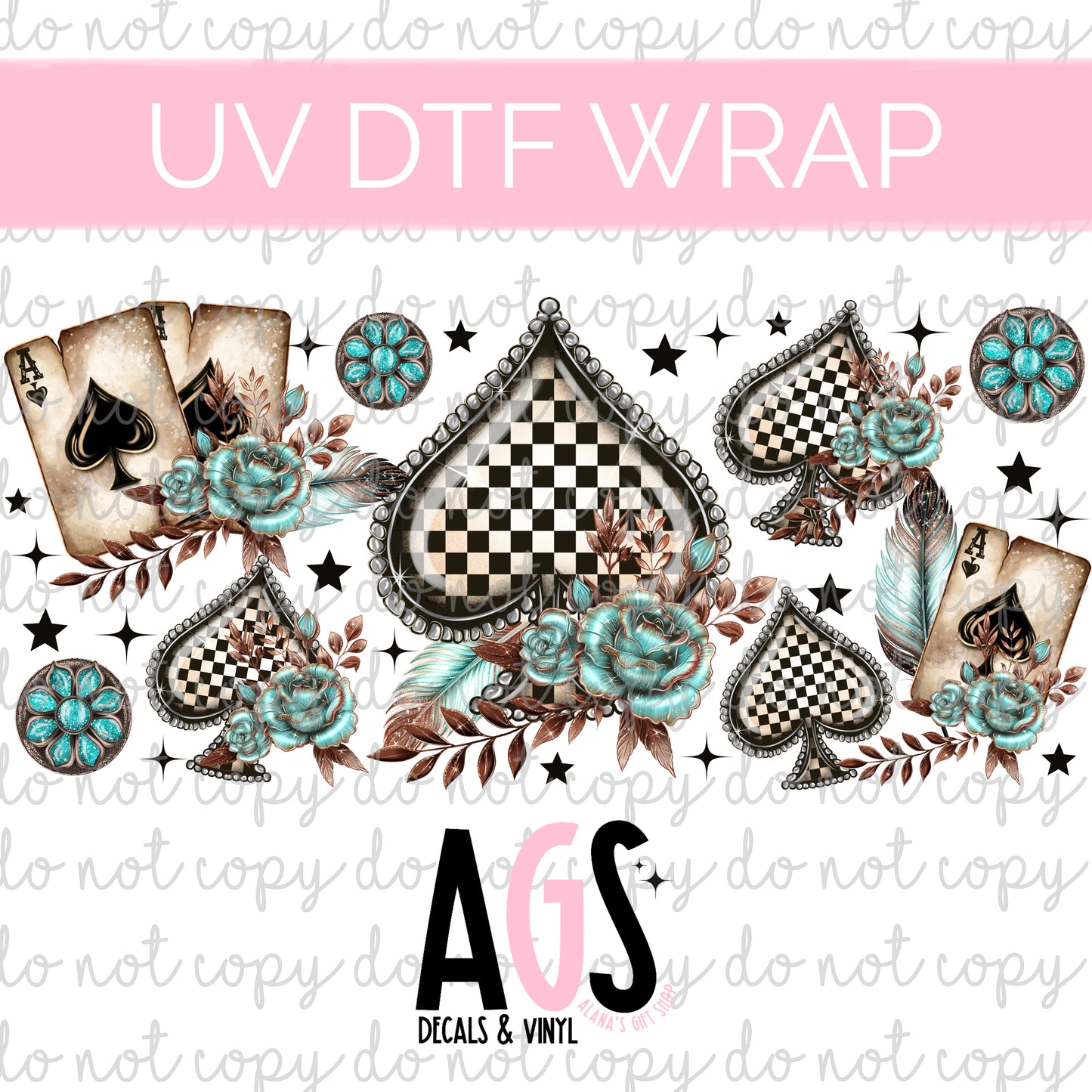 UV DTF WRAP 136 Checker Spades