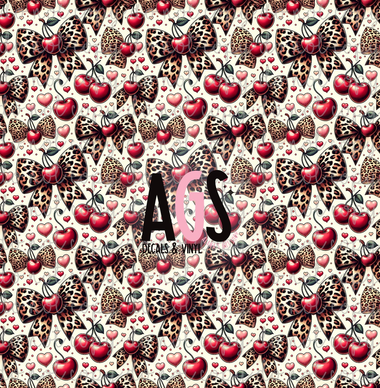 1803 Leopard Cherry Bows