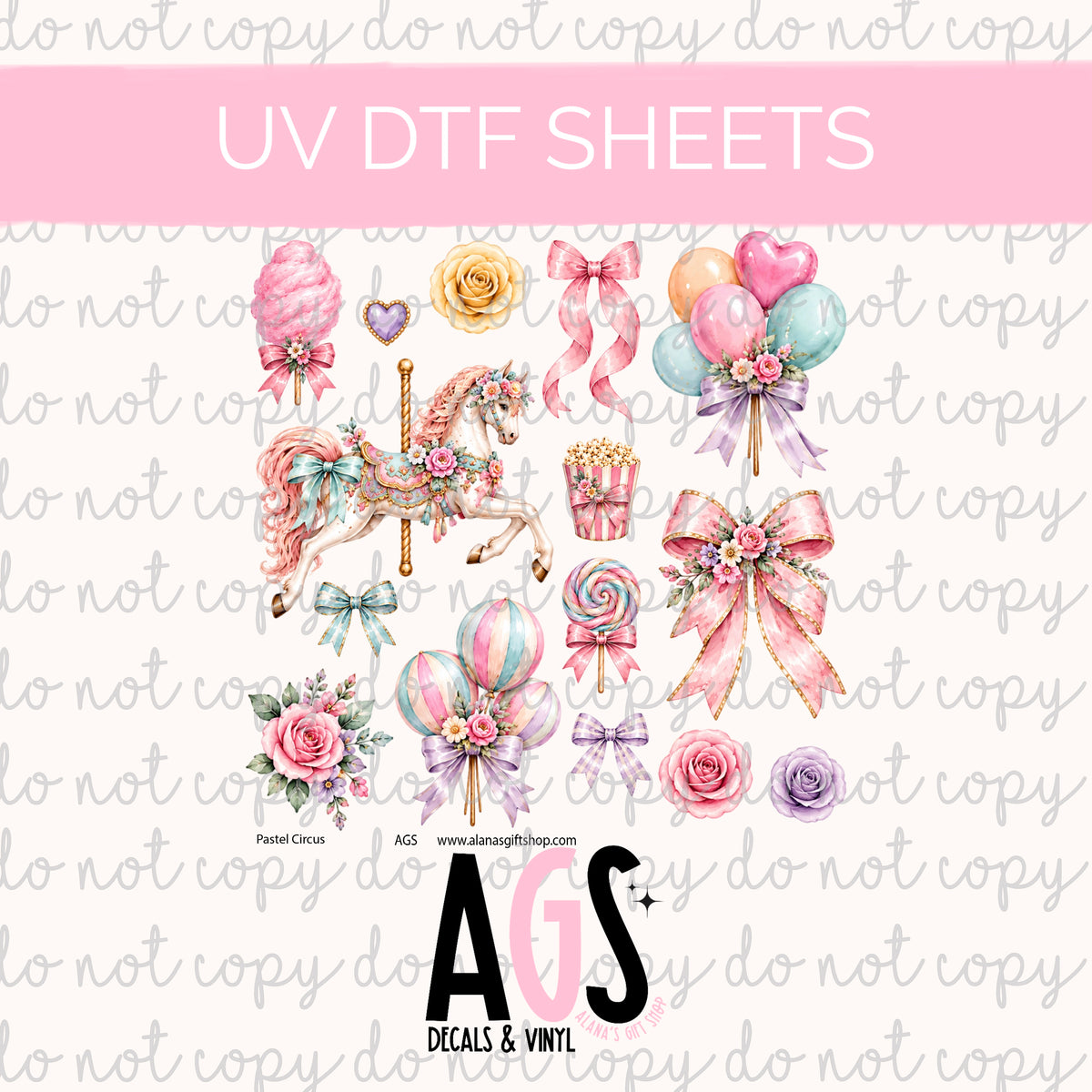 UV DTF SHEET 104 Pastel Circus - Sept Box