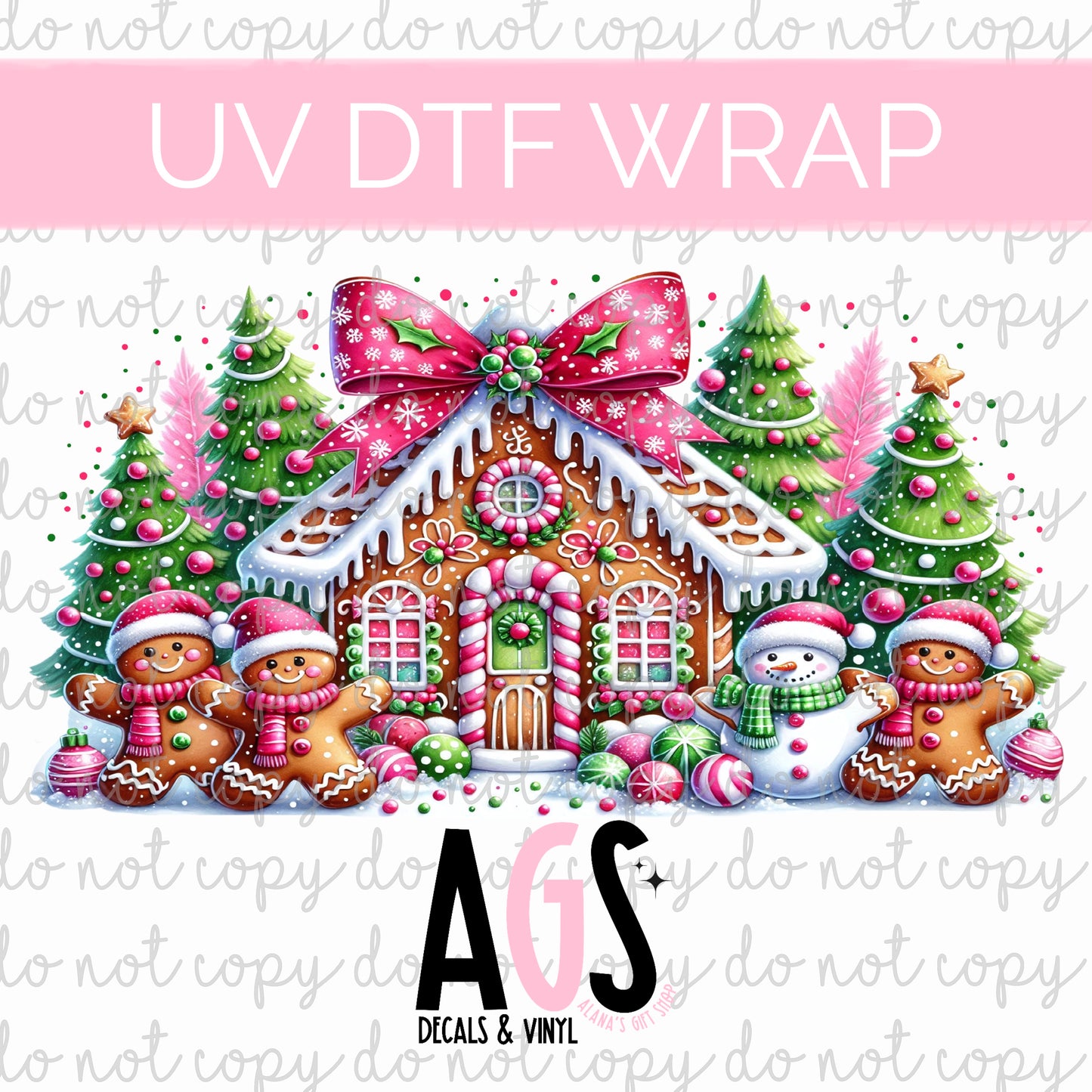 UV DTF WRAP 175 Gingerbread House