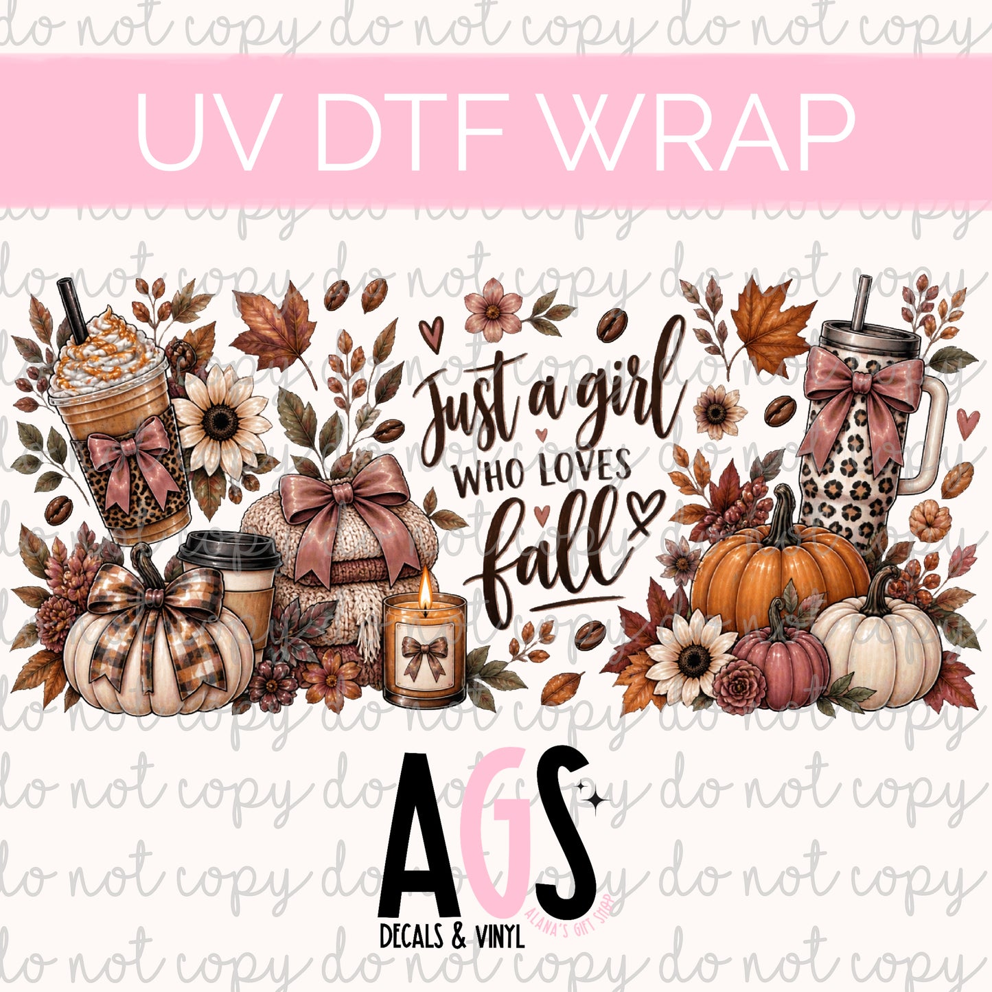 UV DTF WRAP 191 Just A Girl Who Loves Fall - August Sub Box