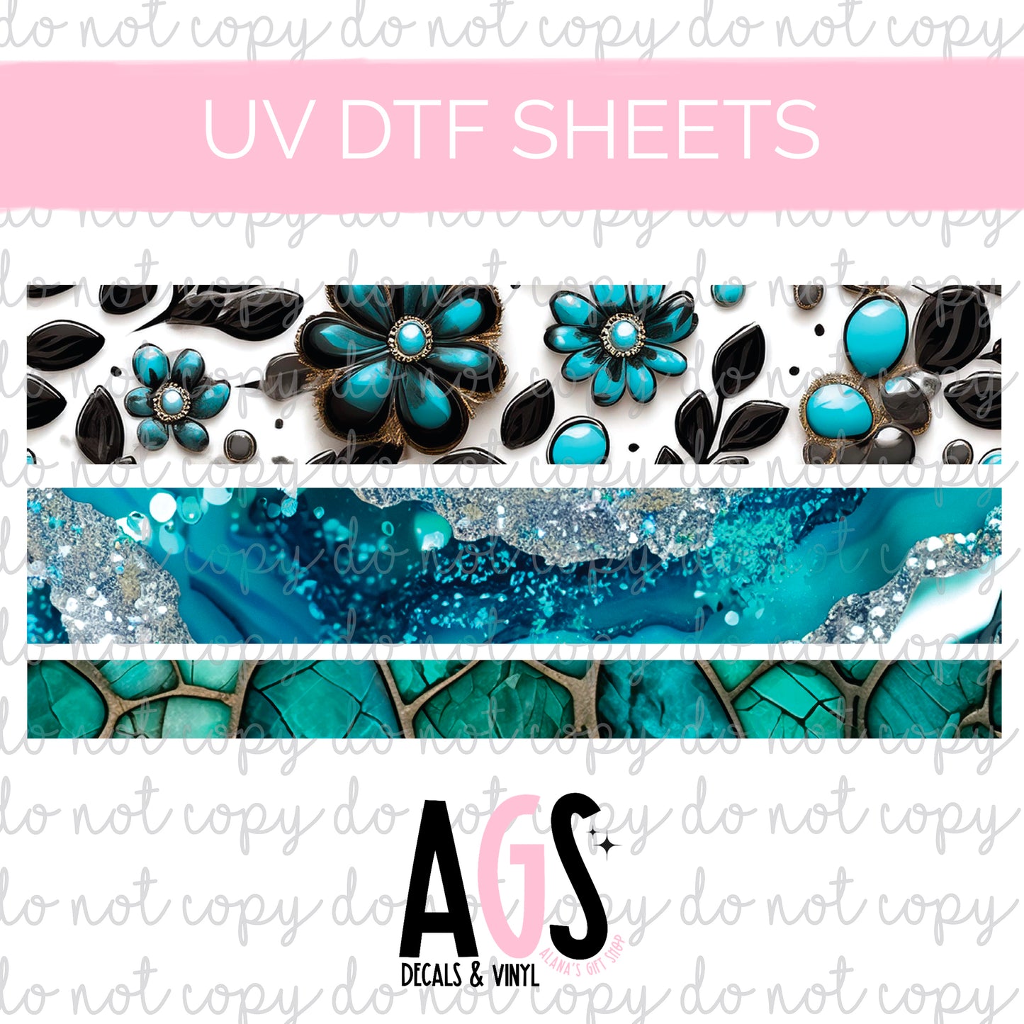 UV DTF SHEET 061 Teal Me Crazy