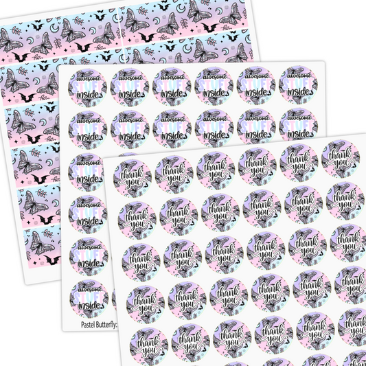 Packing Stickers- Pastel Butterfly Set
