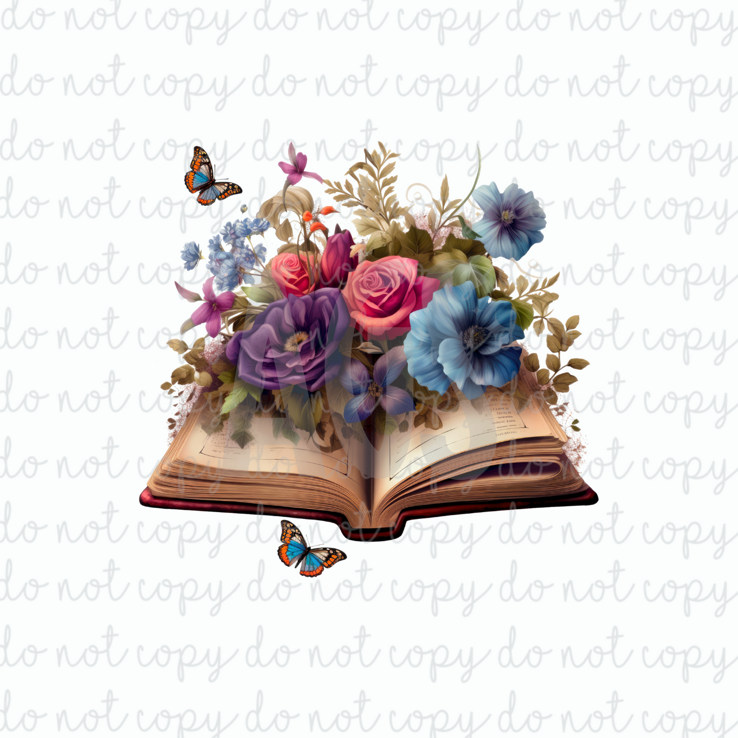 DECAL 085 Butterflies & Books