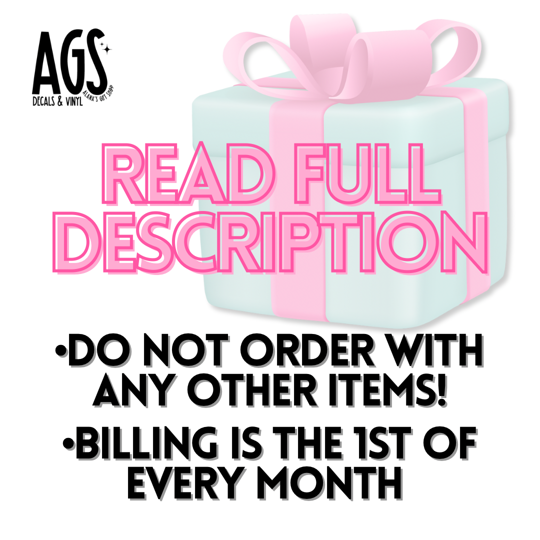 AGS UV DTF Subscription •ORDER SEPARATELY•