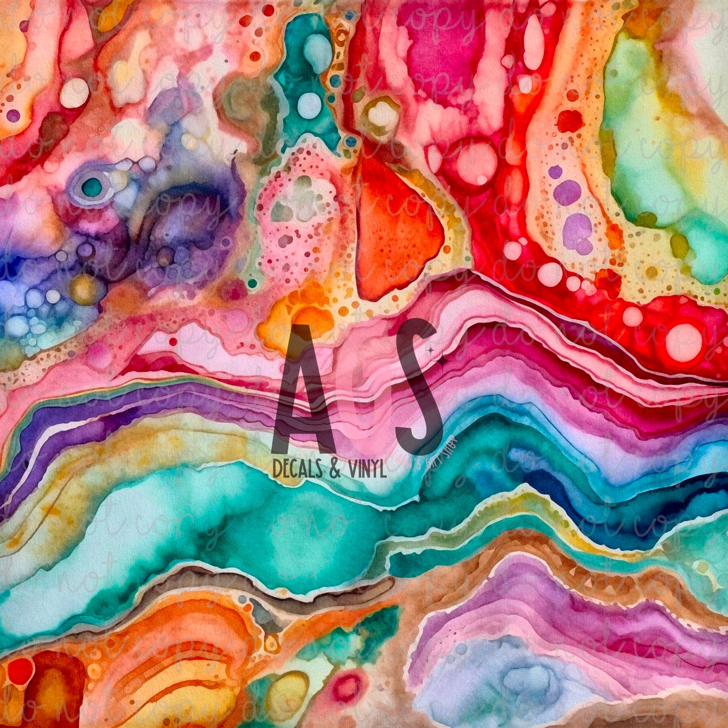 0744 Alcohol Ink Rainbow River