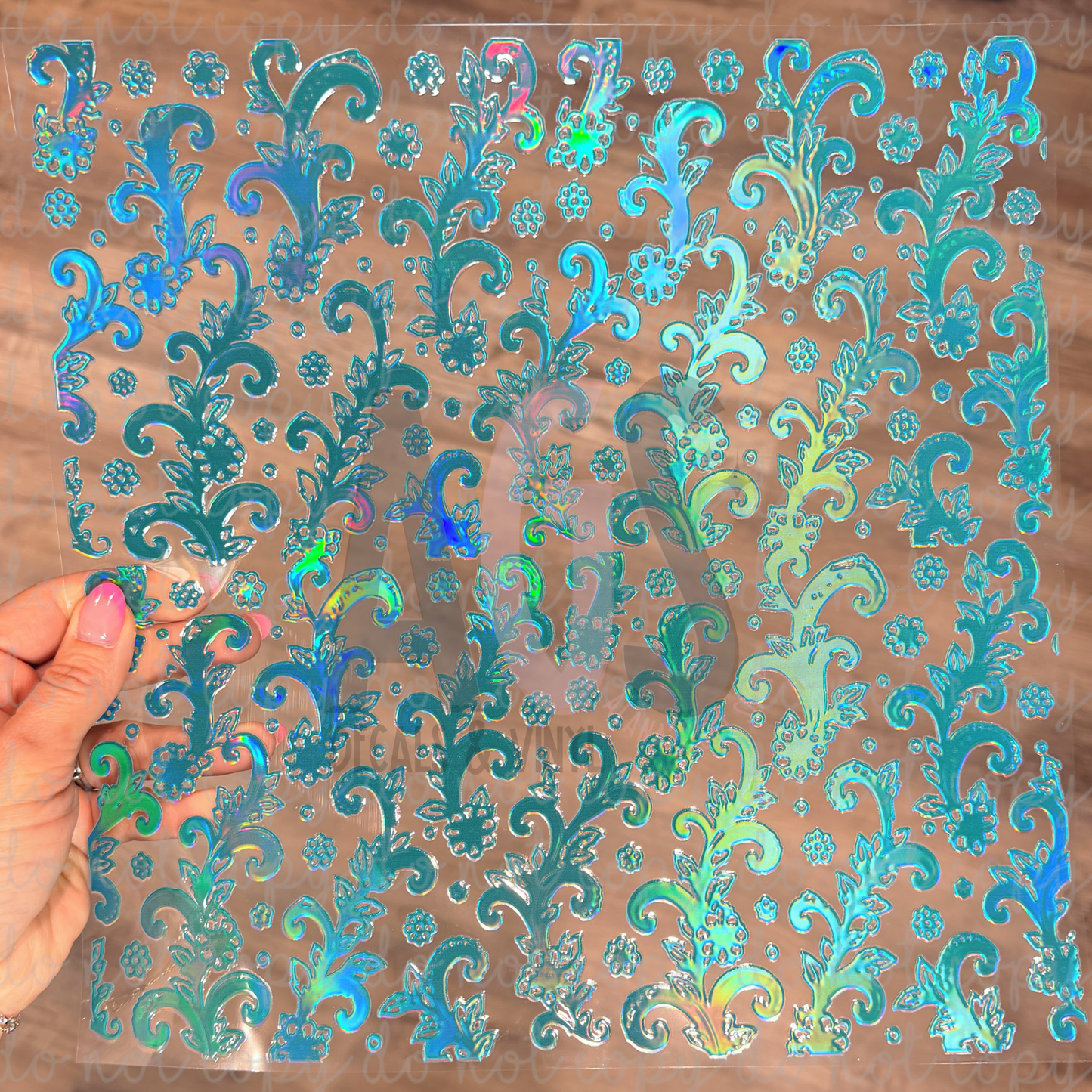 METALLIC UV DTF SHEET 047 Tool Western - Turquoise Rainbow