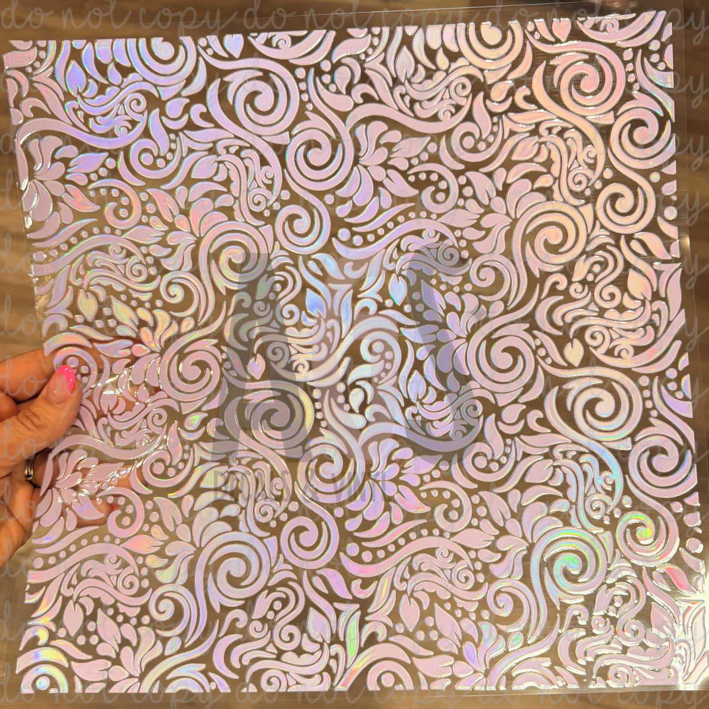 METALLIC UV DTF SHEET 049 Twisted Vines - Lavender Rainbow