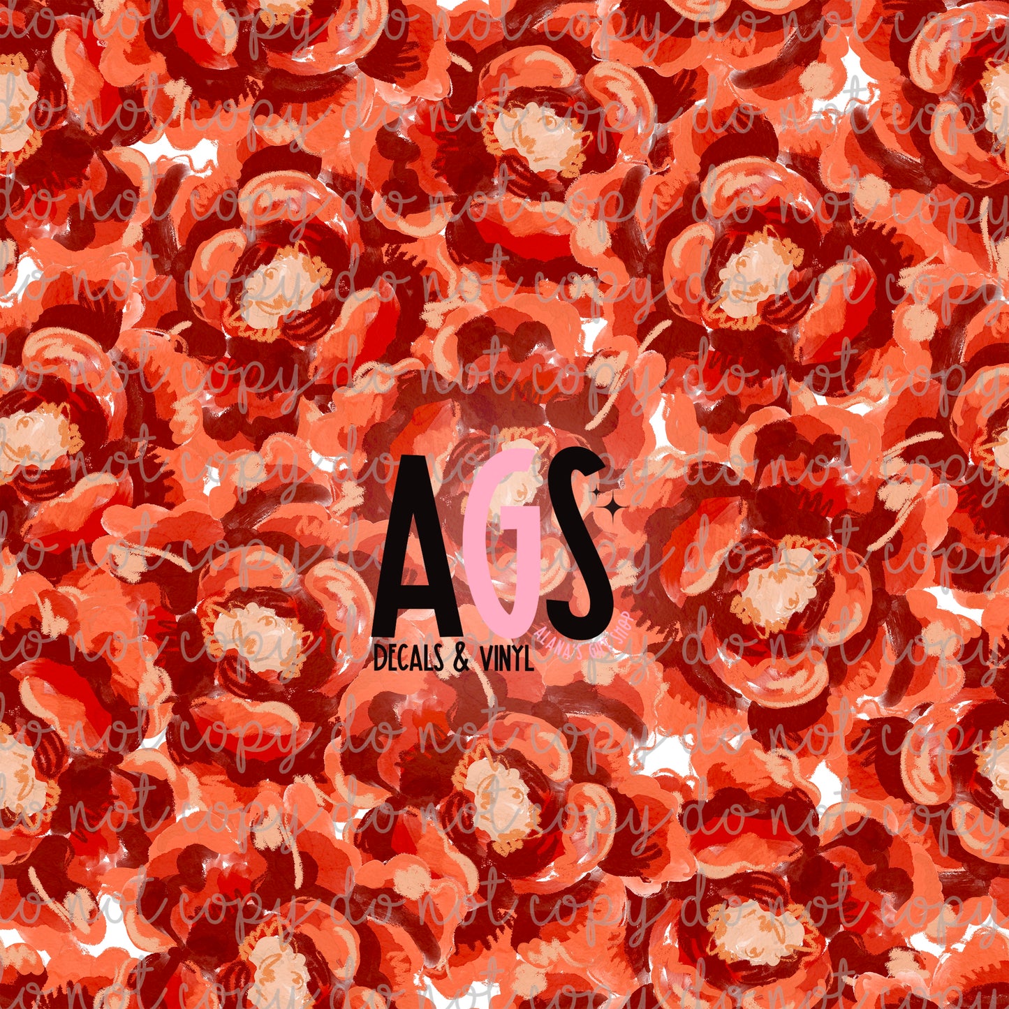 0630 Red & Tan Floral