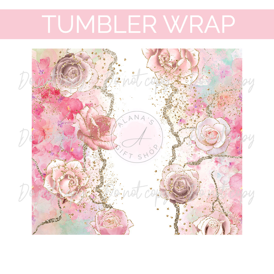 TW-006 Pink Roses Gold Lining