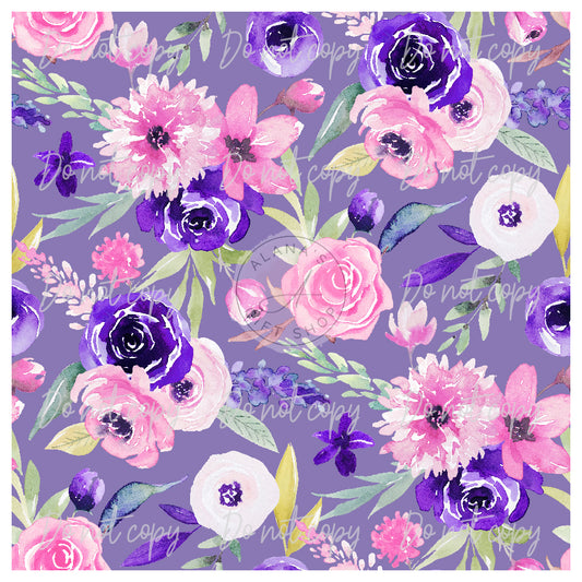 122 Purple Watercolor Floral