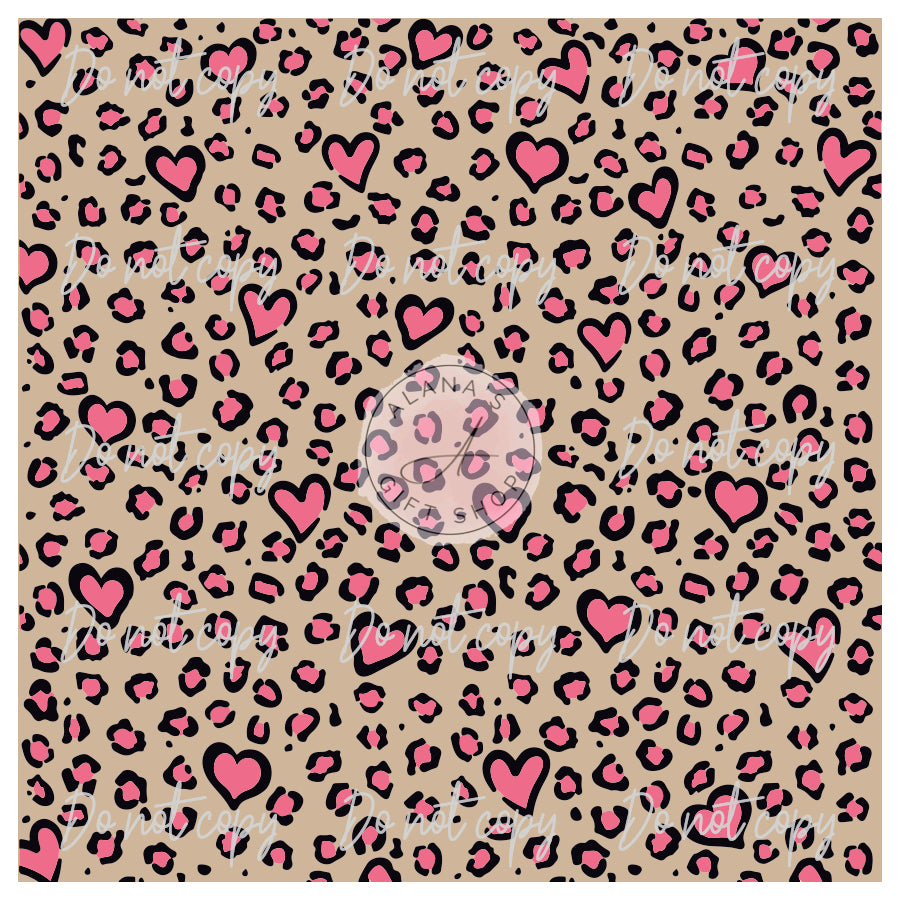 0182 Pink Heart Leopard