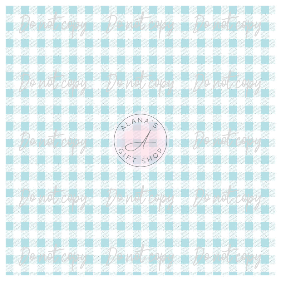 0191 Light Blue Gingham Checkered