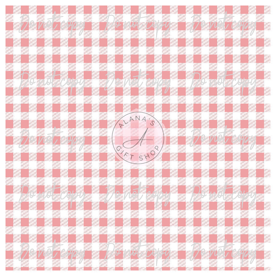 0192 Light Pink Gingham Checkered