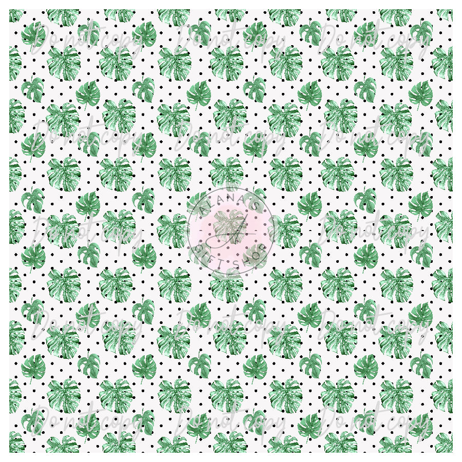204 Tropical Leaves & Dots