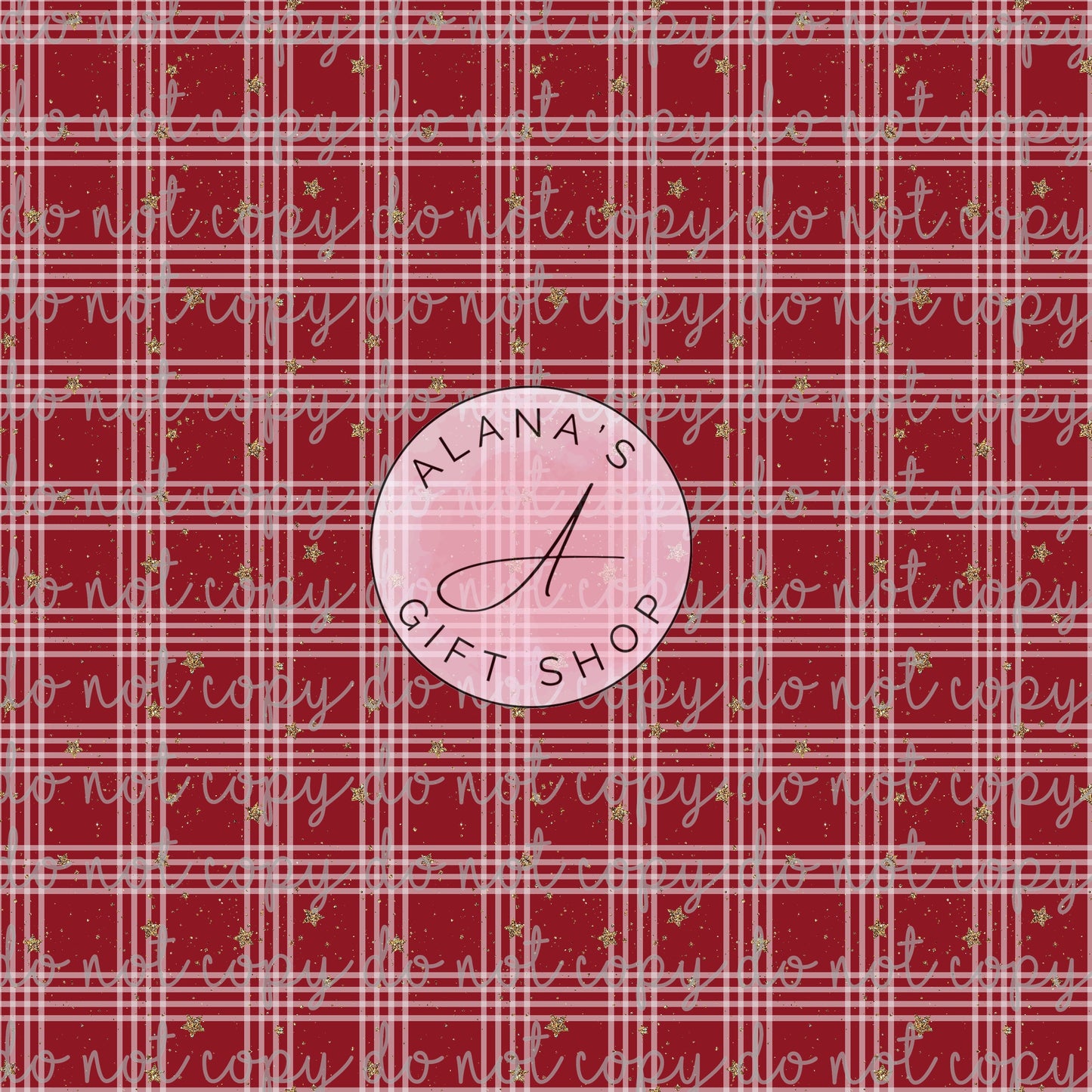0384 Plaid Stars Red